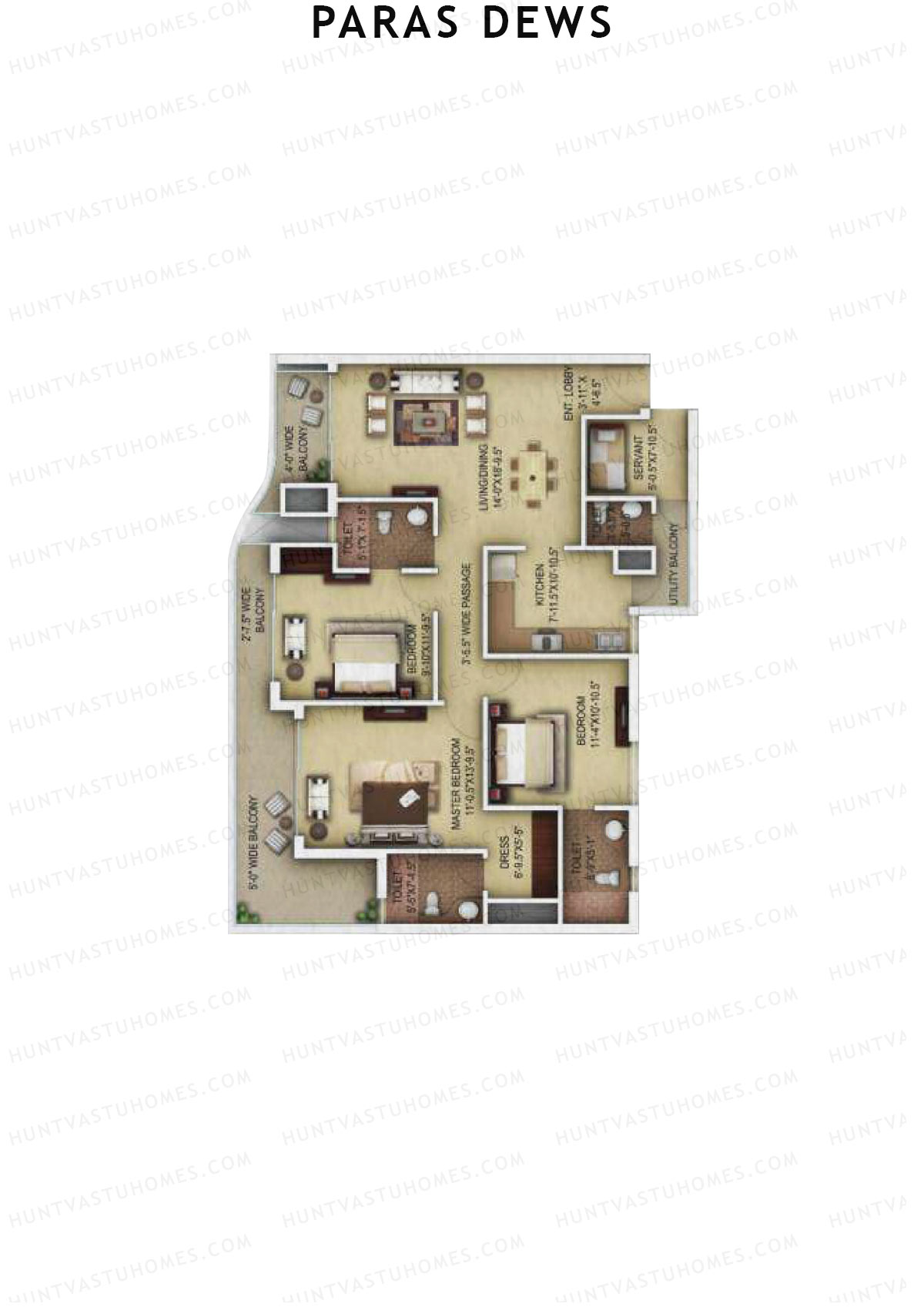 Paras Dews Tower C Unit 5 Floor Plan
