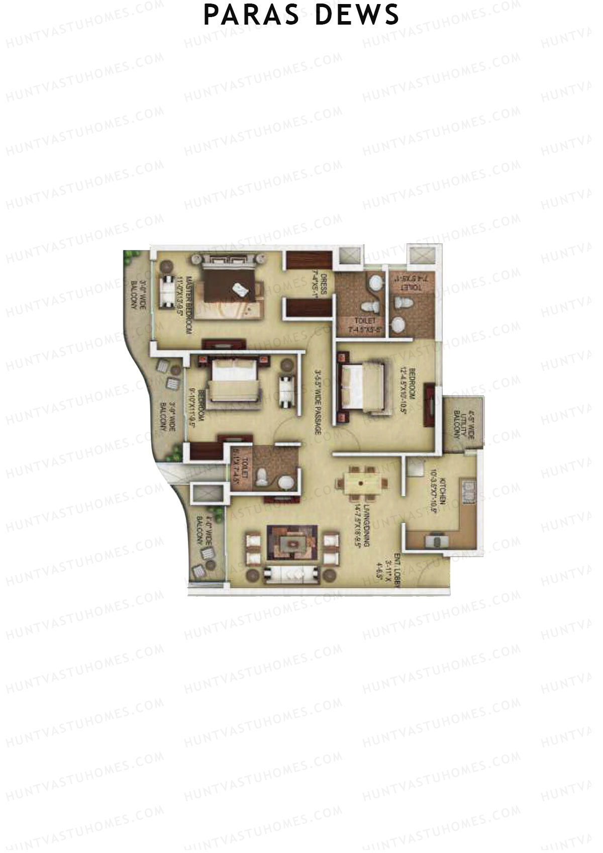 Paras Dews Tower C Unit 6 Floor Plan
