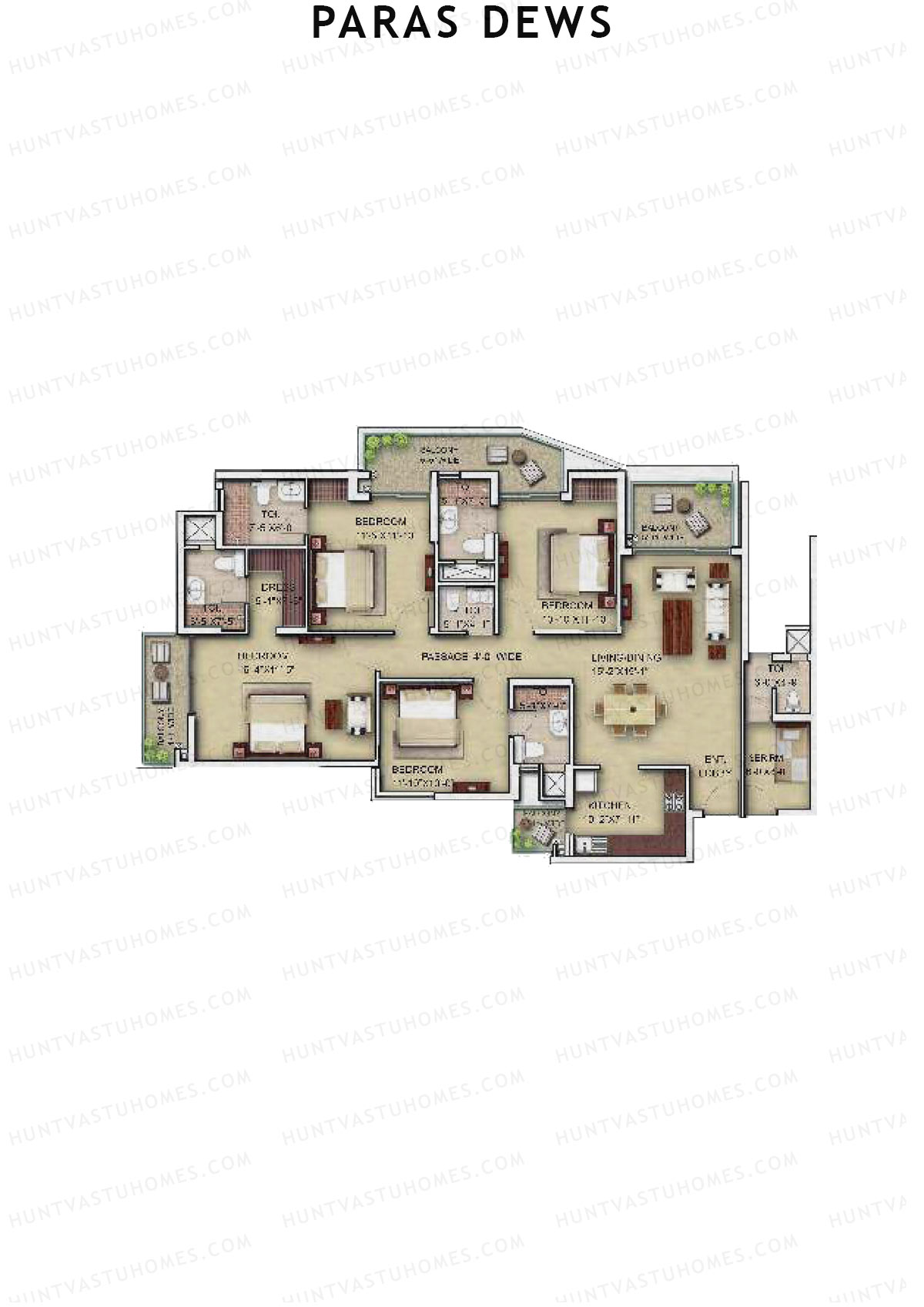 Paras Dews Tower D Unit 1 Floor Plan