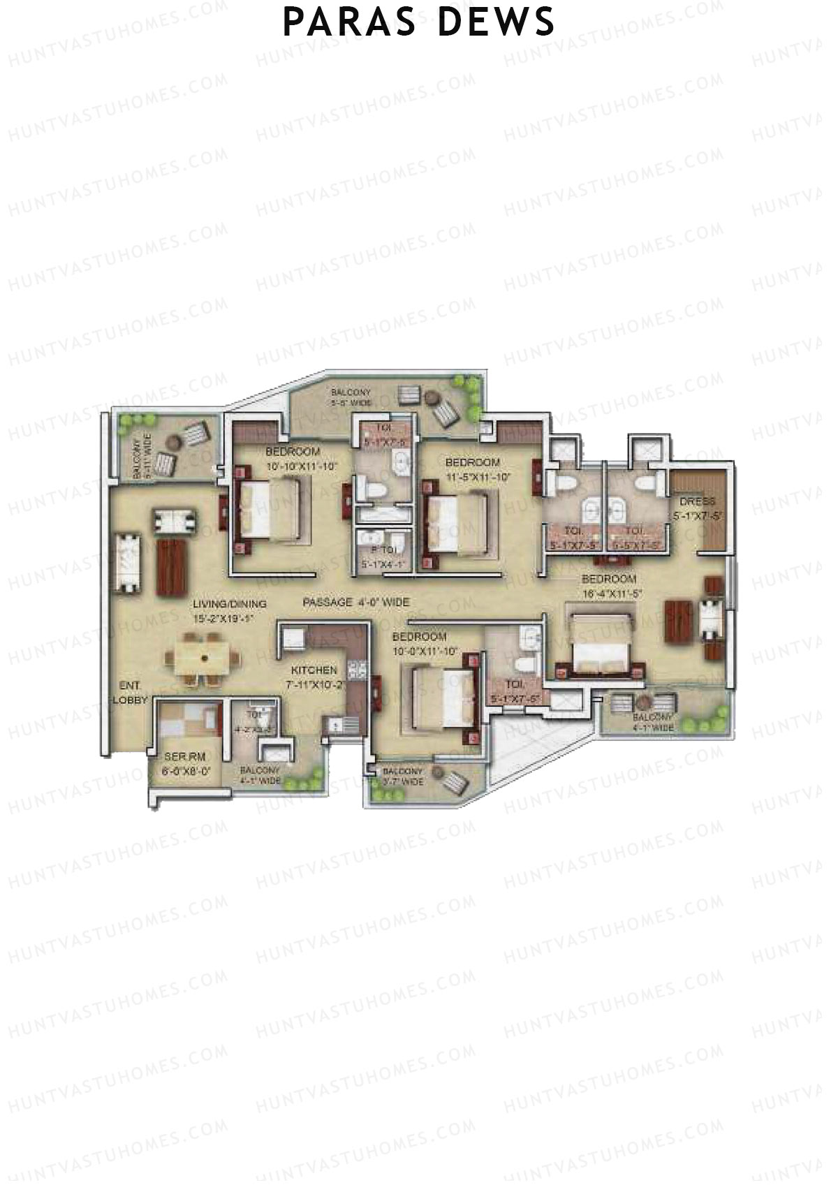 Paras Dews Tower D Unit 2 Floor Plan