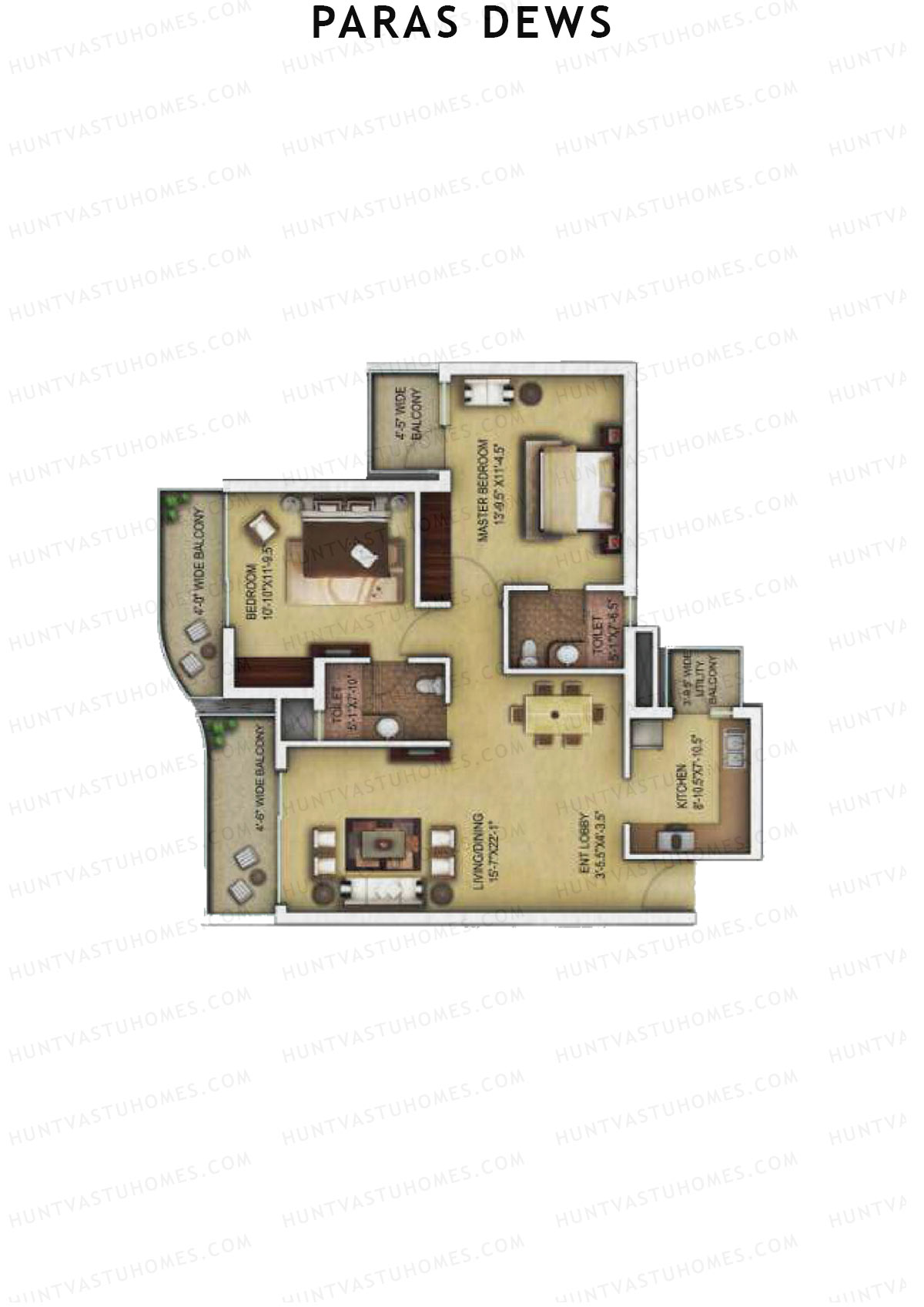 Paras Dews Tower E Unit 8 Floor Plan