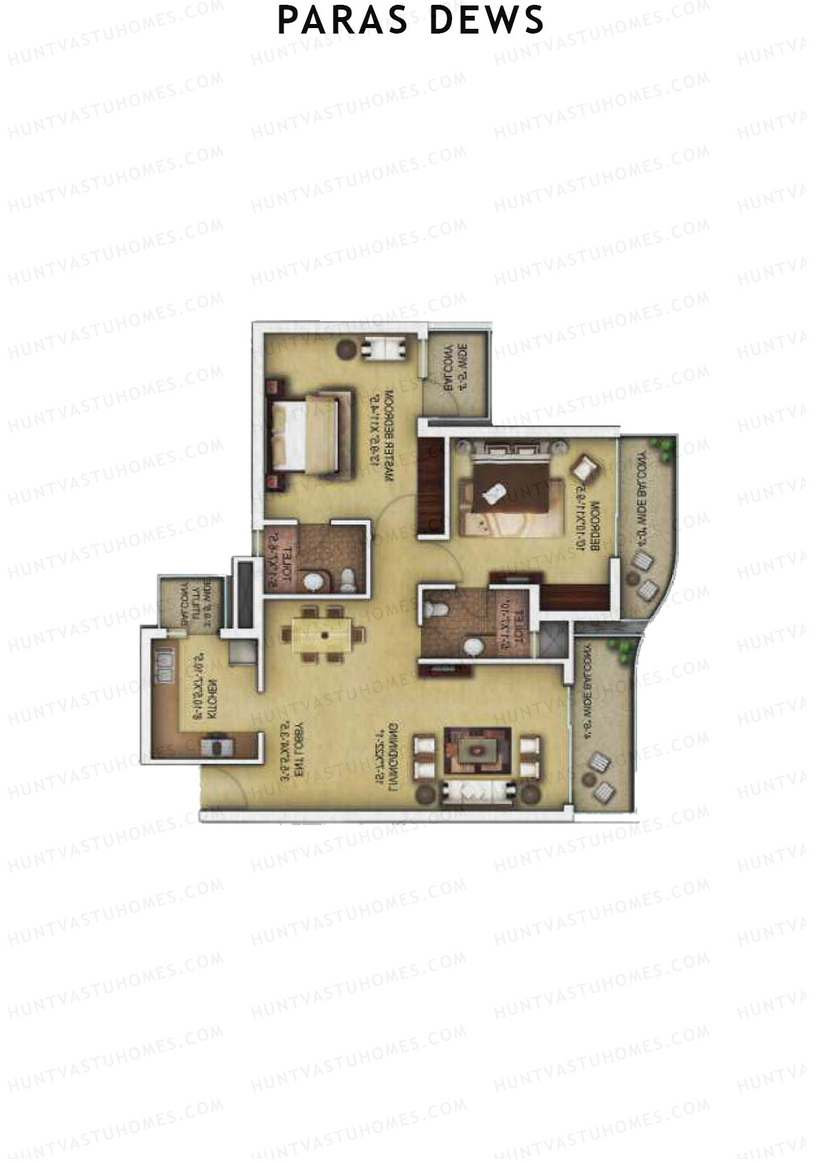 Paras Dews Tower F Unit 1 Floor Plan