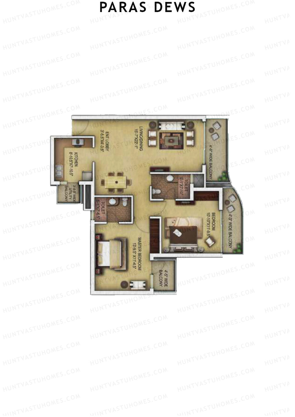 Paras Dews Tower F Unit 2 Floor Plan