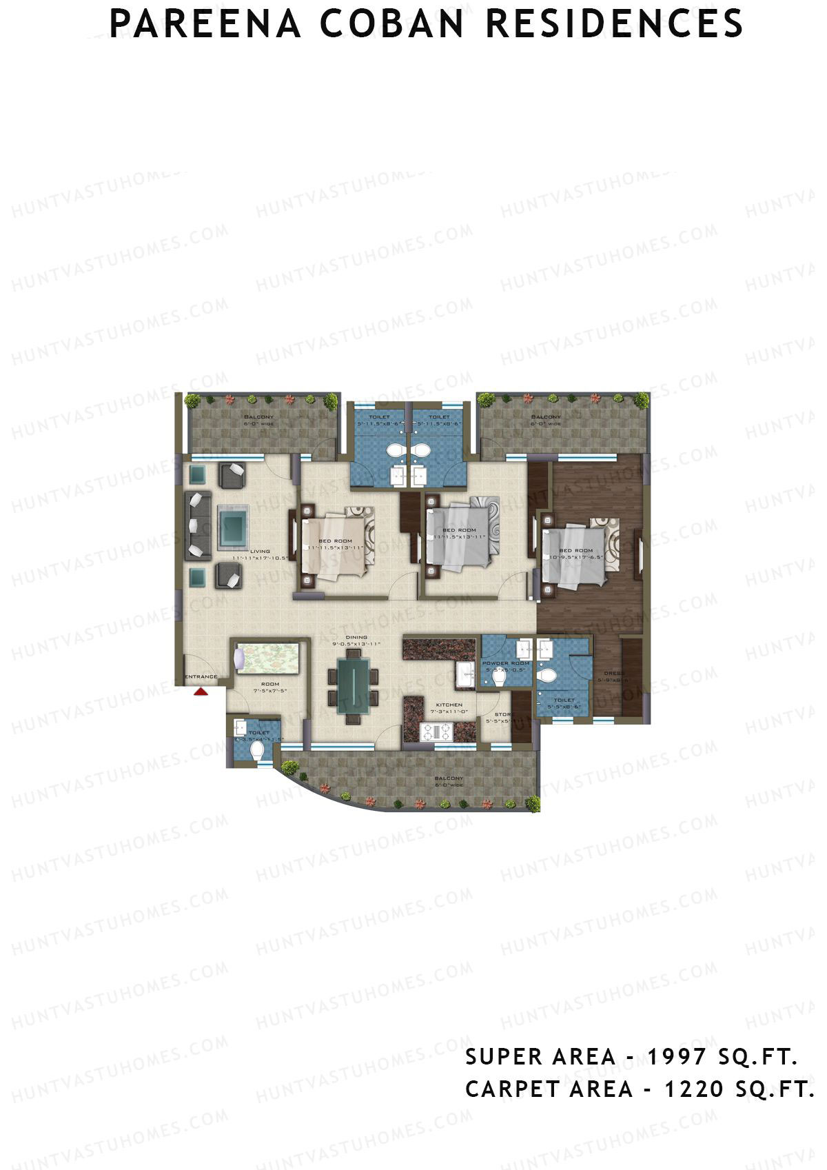 Pareena Coban Residences Tower A Unit 1 Floor Plan