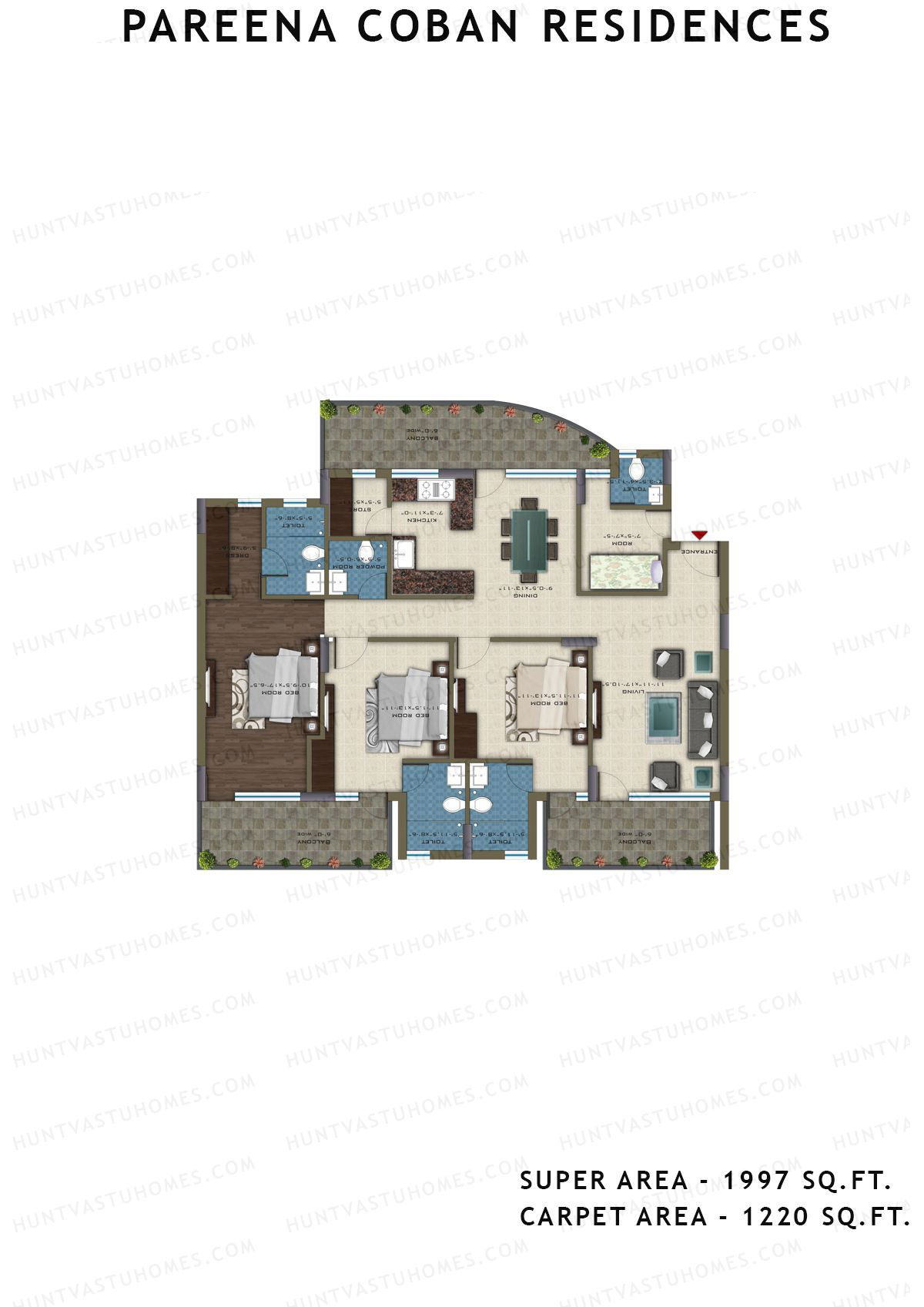 Pareena Coban Residences Tower B Unit 3 Floor Plan