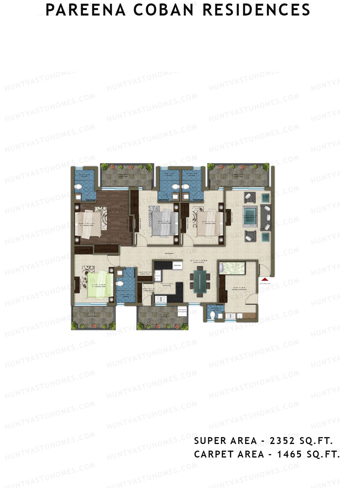Pareena Coban Residences Tower A Unit 4 Floor Plan