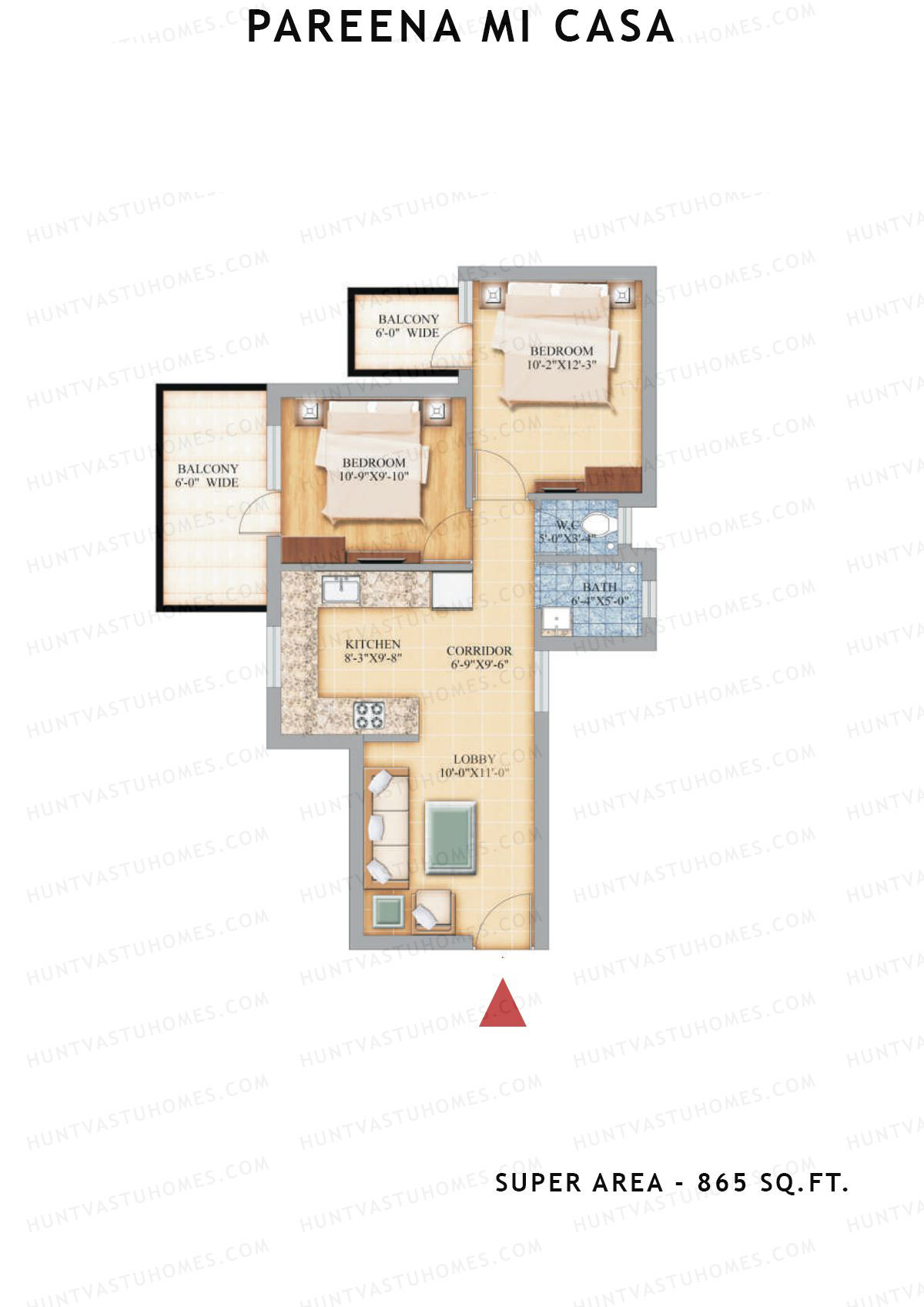 Pareena Mi Casa Tower 7 Unit 7 (Type IB) Floor Plan