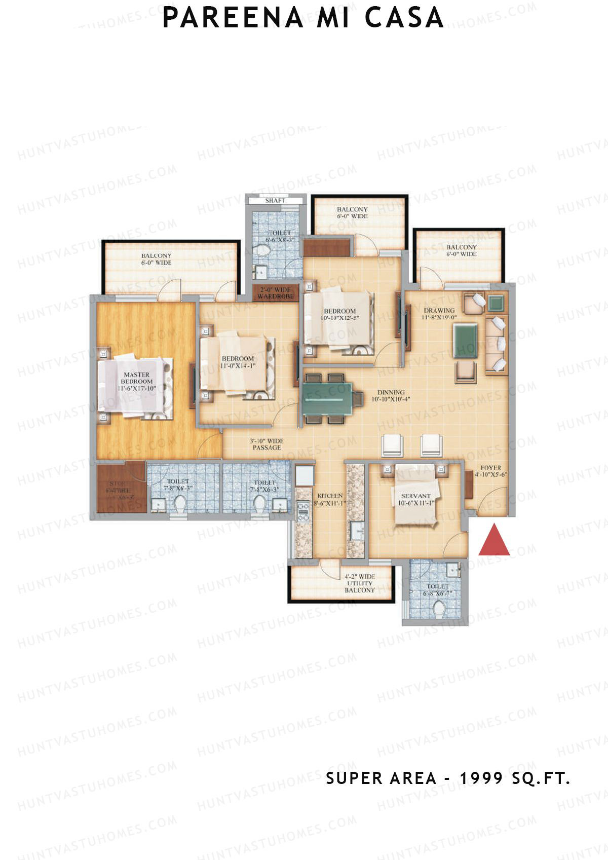Pareena Mi Casa Tower 1 Unit 1 Floor Plan