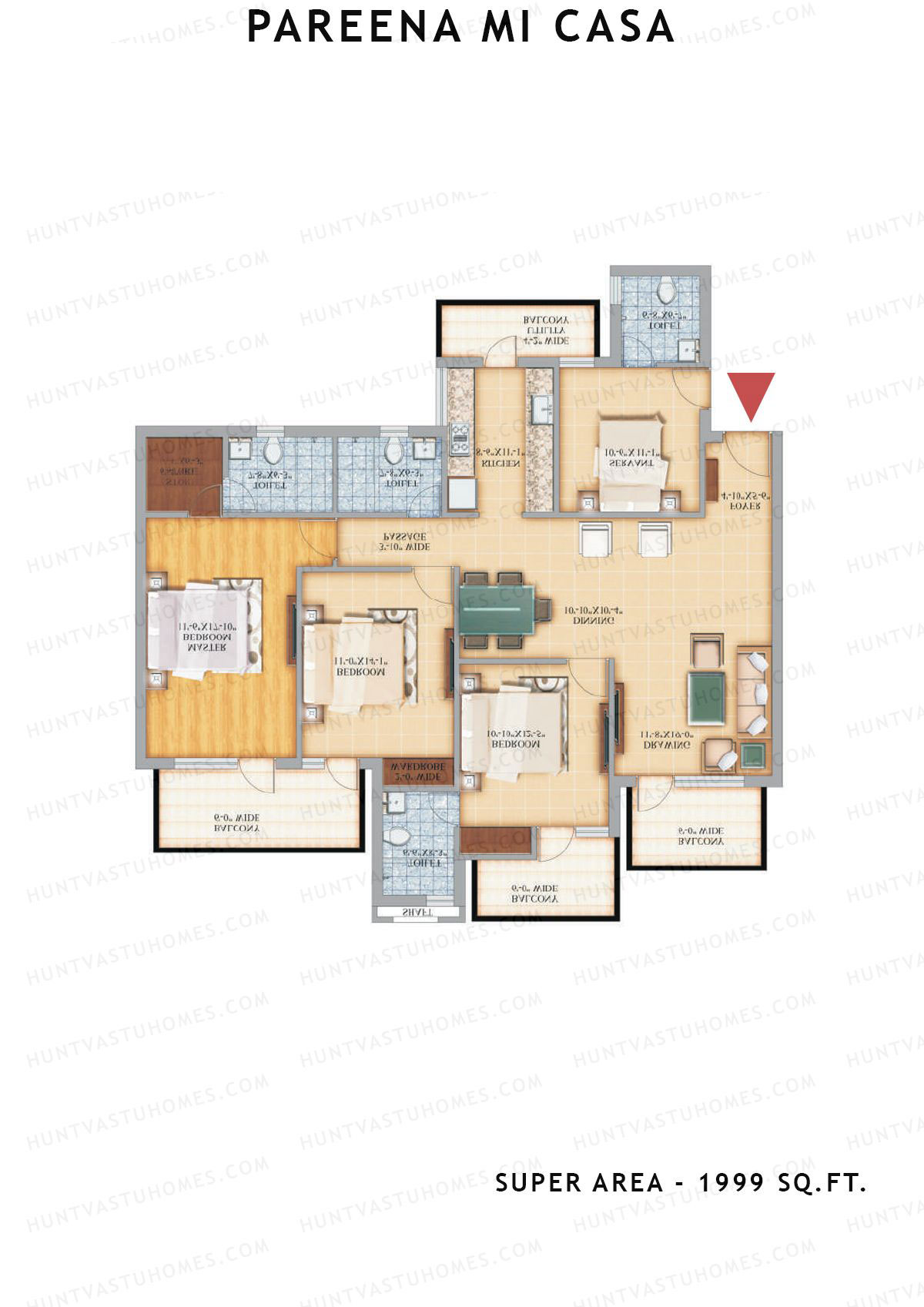 Pareena Mi Casa Tower 1 Unit 4 Floor Plan