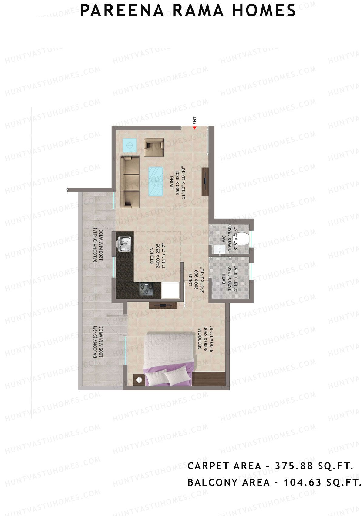 Pareena Rama Homes Tower 4 Unit 1 Floor Plan