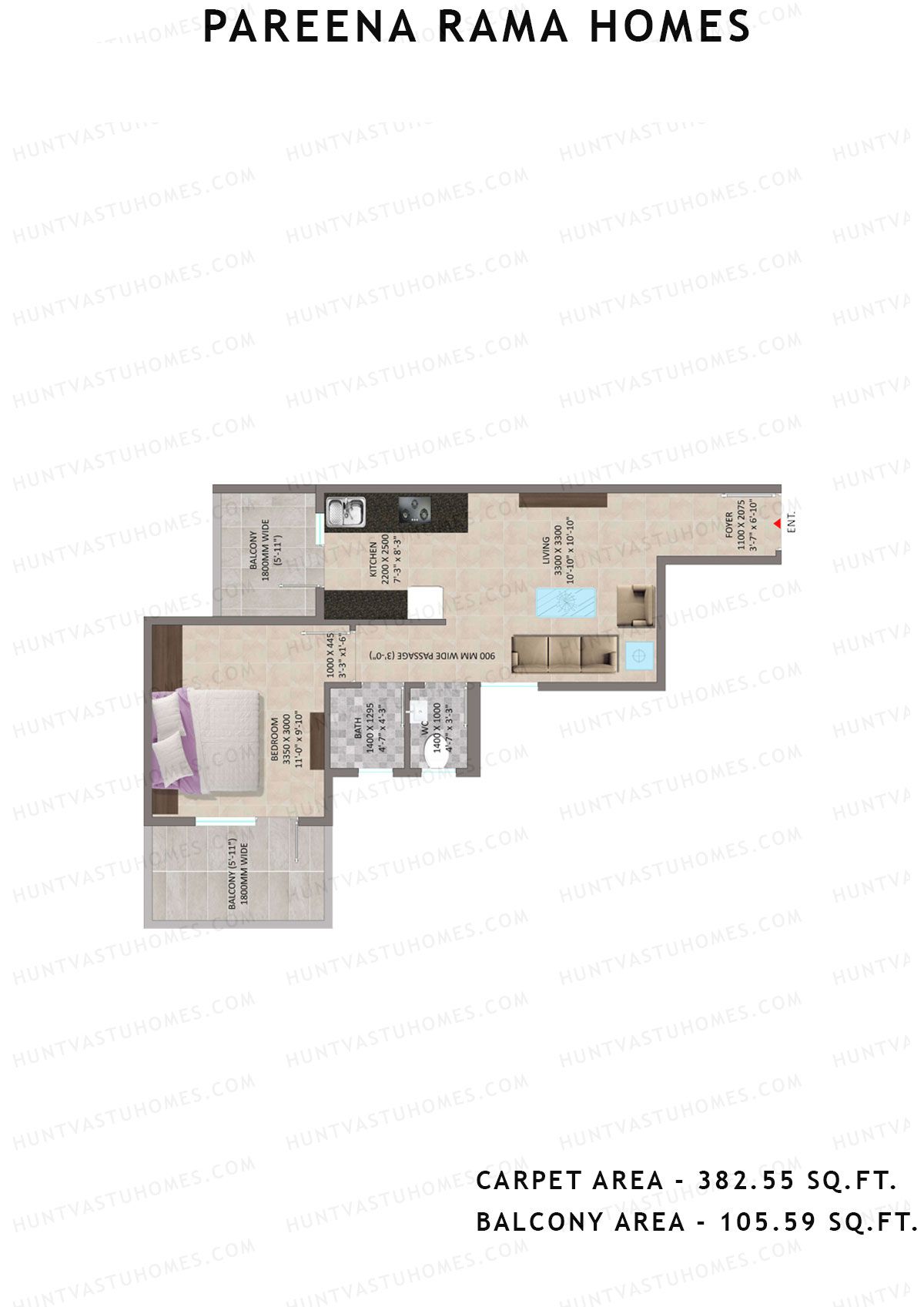 Pareena Rama Homes Tower 4 Unit 2 Floor Plan