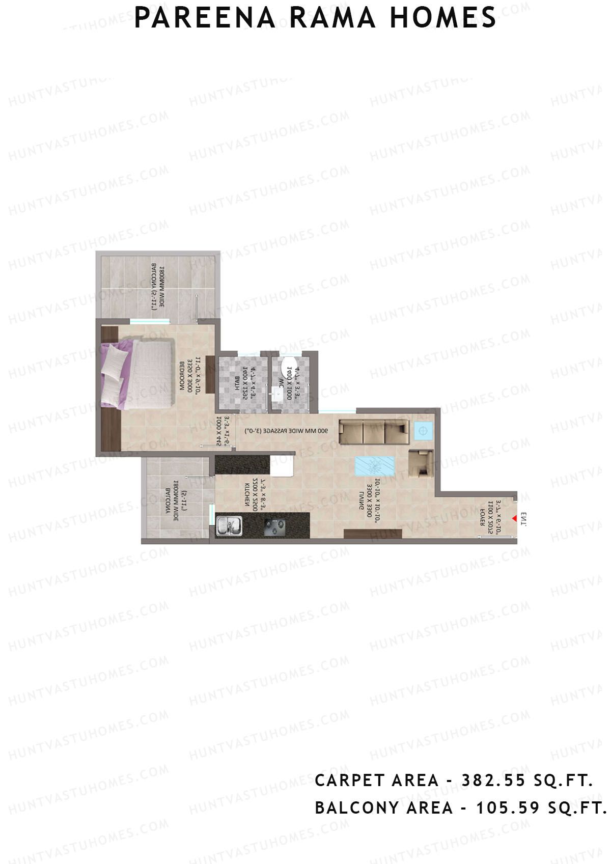 Pareena Rama Homes Tower 4 Unit 3 Floor Plan