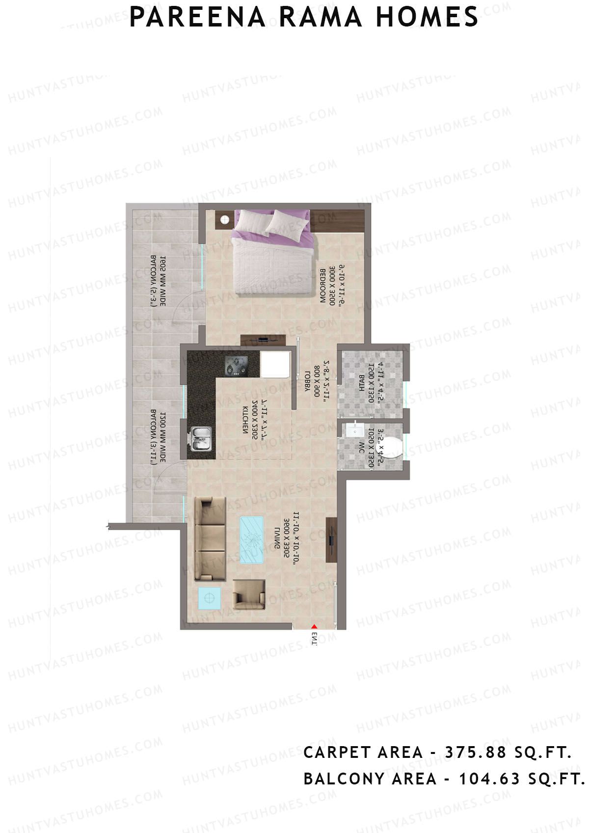 Pareena Rama Homes Tower 4 Unit 4 Floor Plan