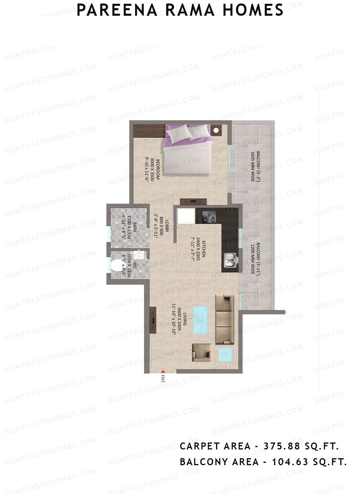 Pareena Rama Homes Tower 4 Unit 5 Floor Plan