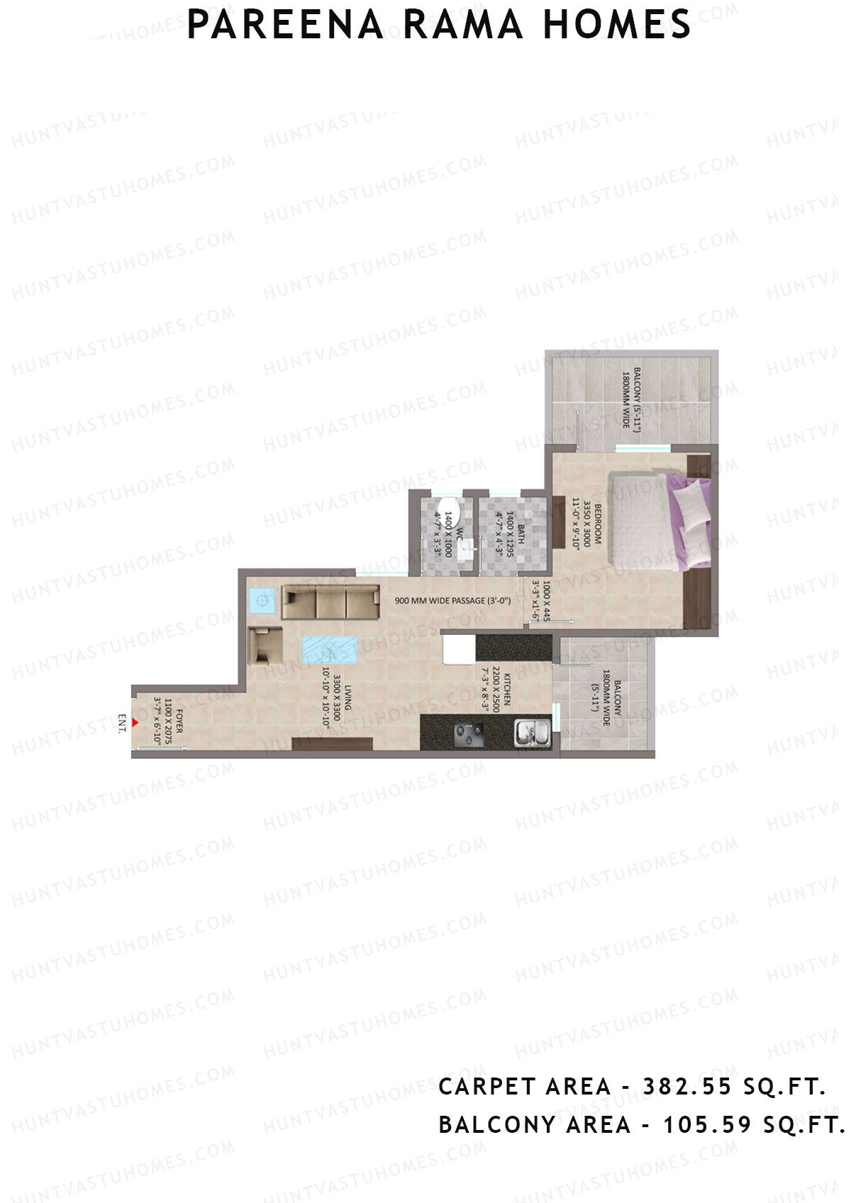 Pareena Rama Homes Tower 4 Unit 6 Floor Plan