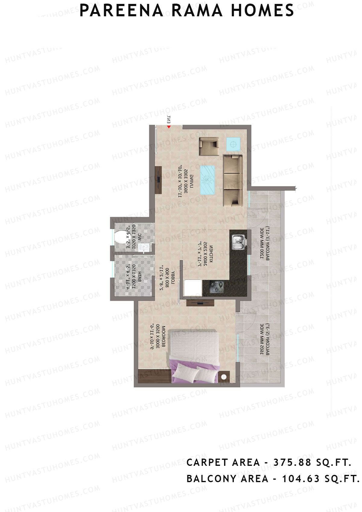 Pareena Rama Homes Tower 4 Unit 8 Floor Plan