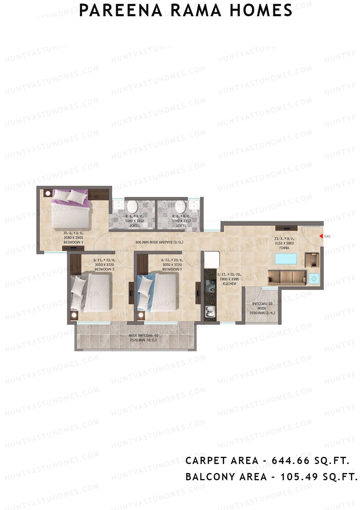 Pareena Rama Homes Tower 1 Unit 4 Floor Plan