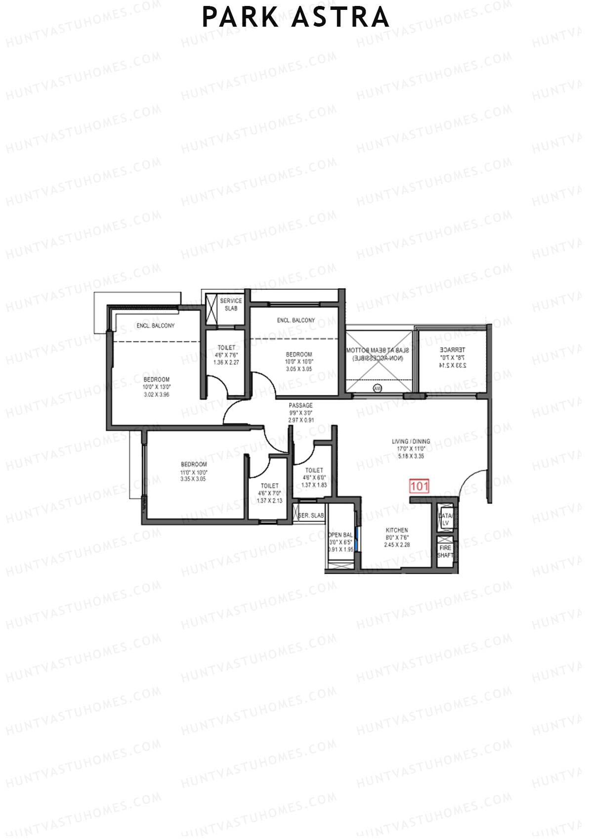 Park Astra Wing G Unit 1 Floor Plan