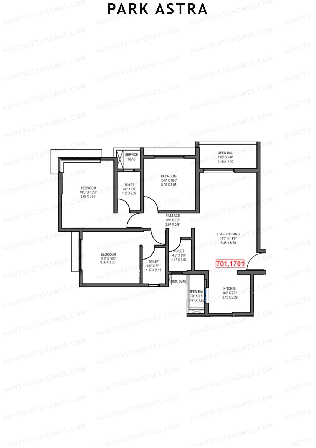 Park Astra Wing G Unit 1 Floor Plan
