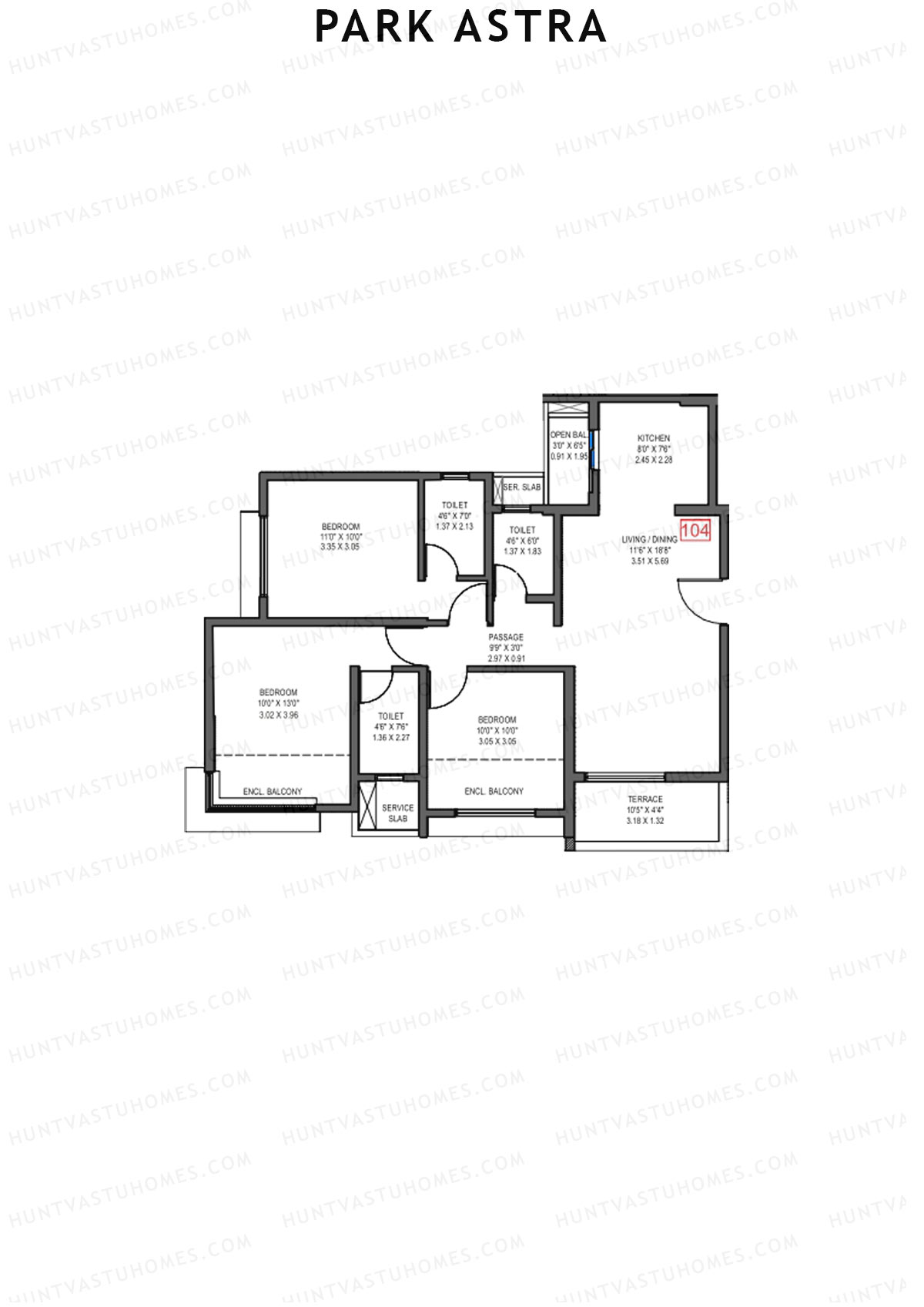 Park Astra Wing G Unit 4 Floor Plan