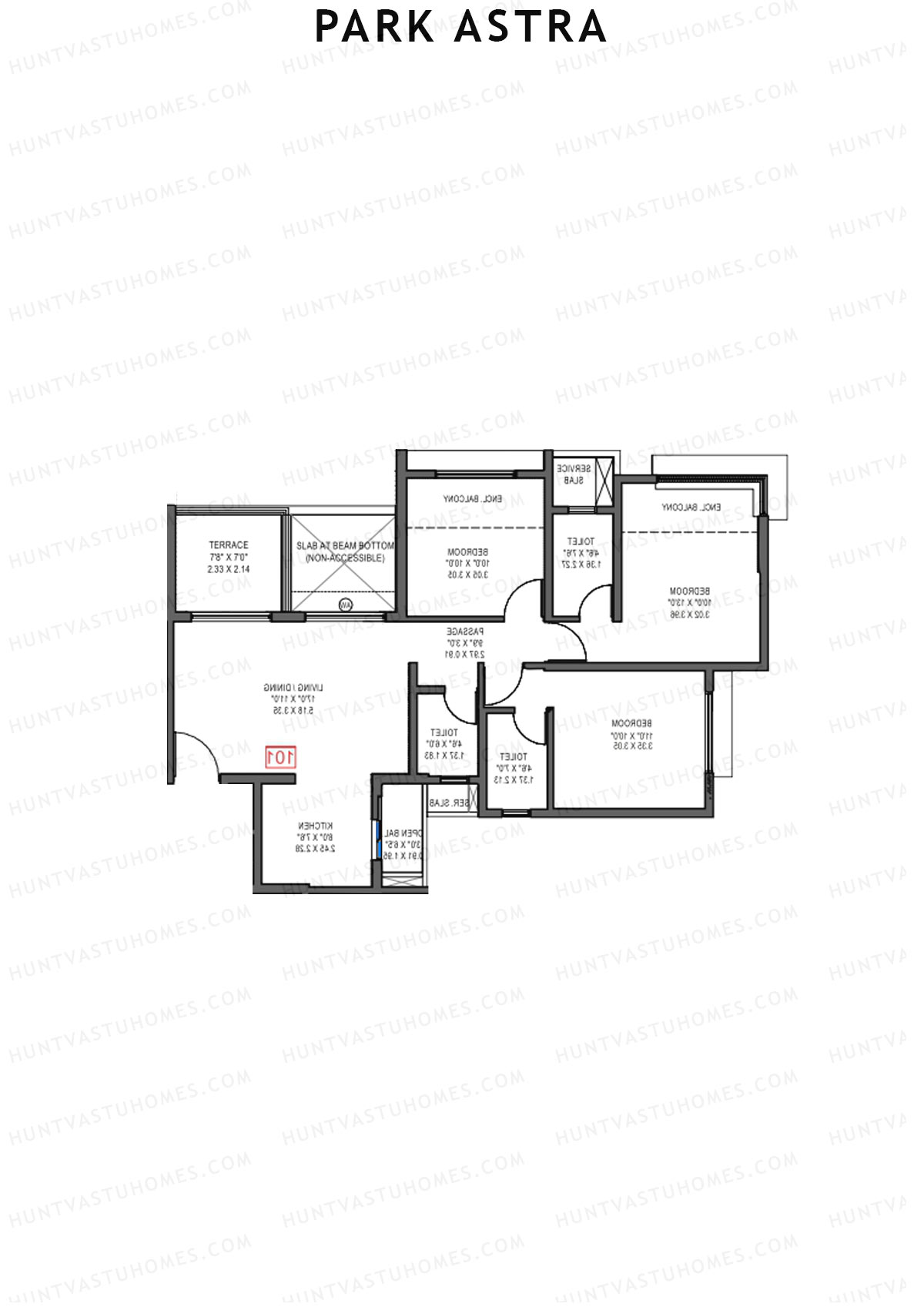 Park Astra Wing H Unit 1 Floor Plan