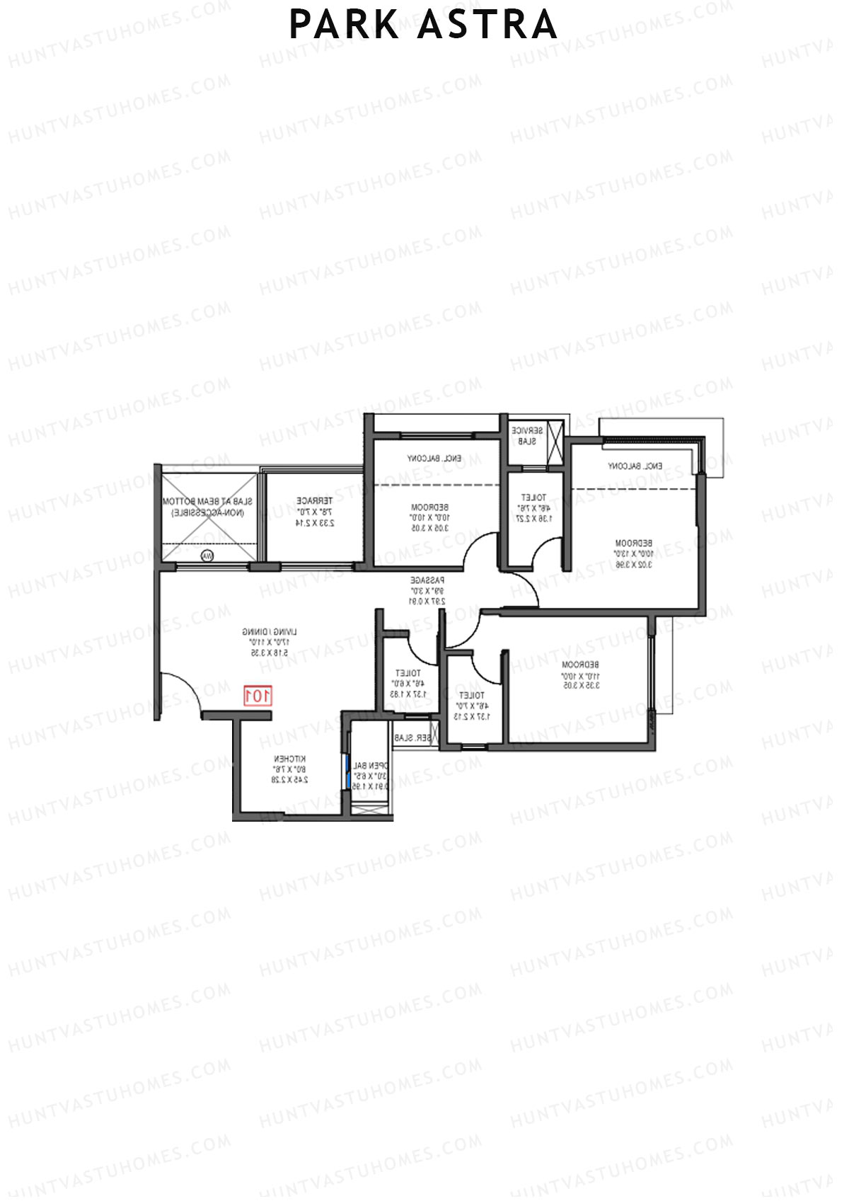 Park Astra Wing H Unit 1 Floor Plan