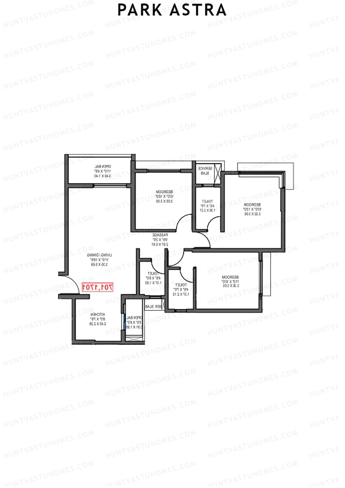 Park Astra Wing H Unit 1 Floor Plan