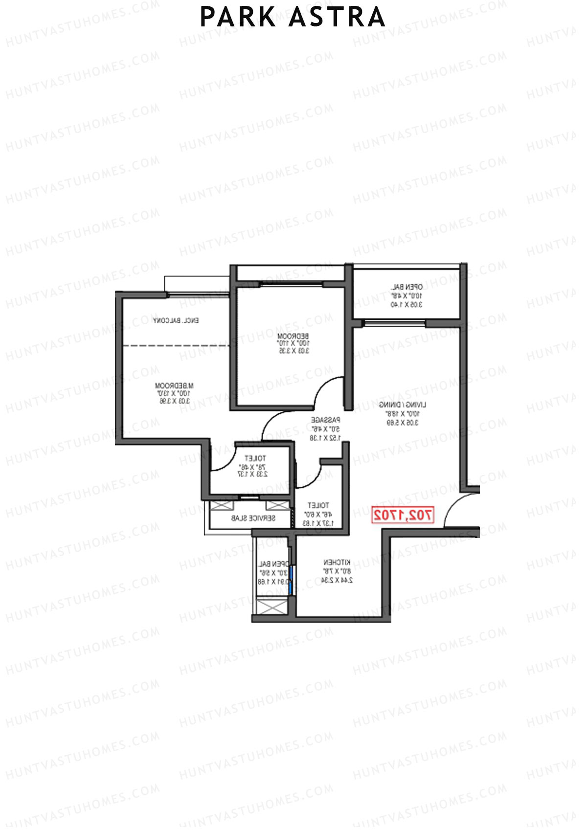 Park Astra Wing H Unit 2 Floor Plan