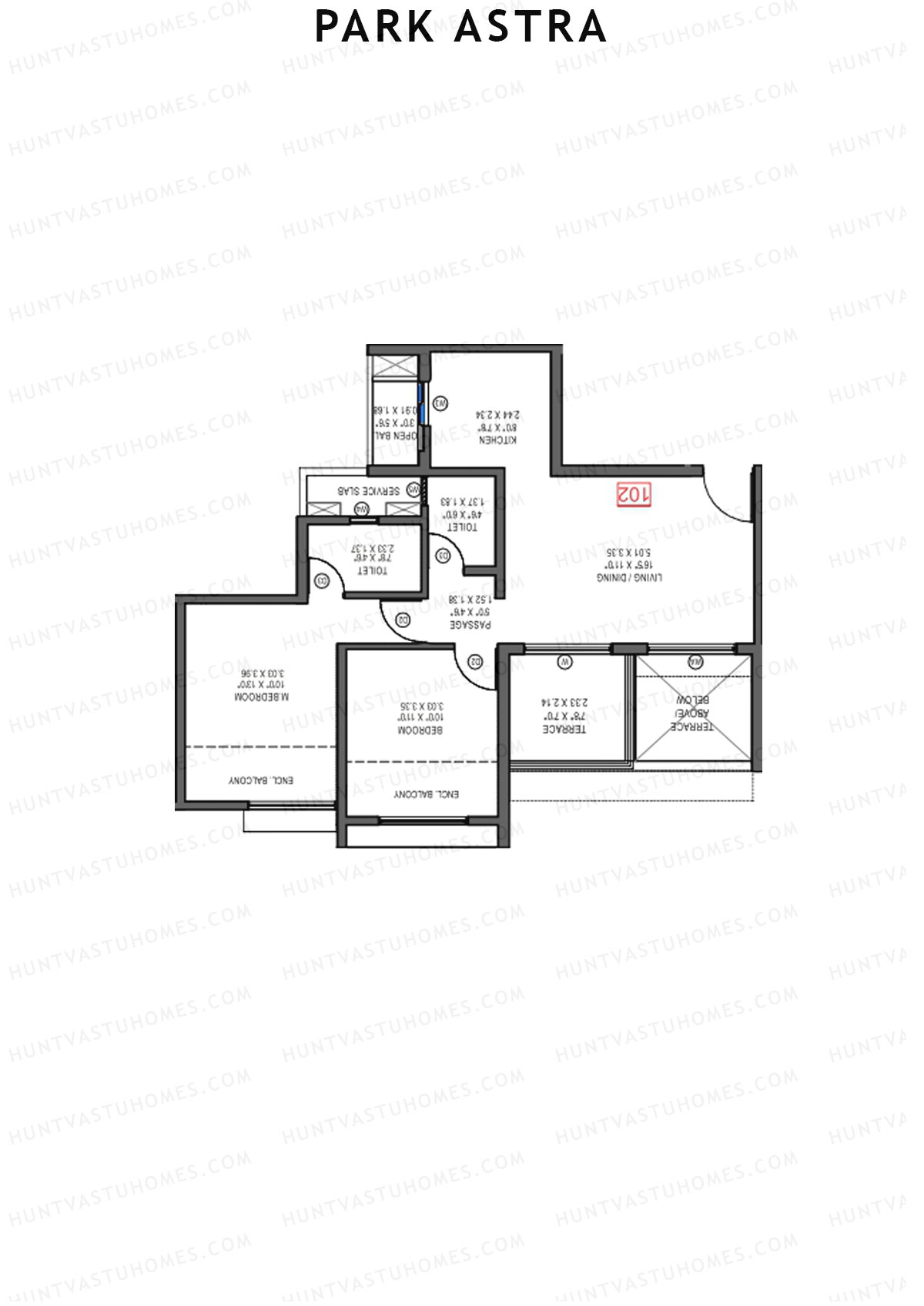 Park Astra Wing H Unit 3 Floor Plan