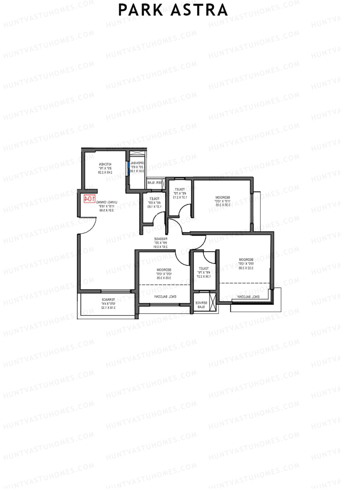 Park Astra Wing H Unit 4 Floor Plan