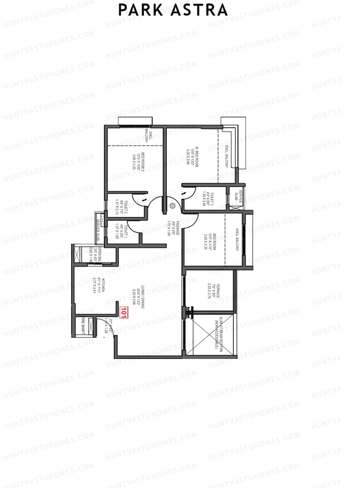 Park Astra Wing I Unit 1 Floor Plan