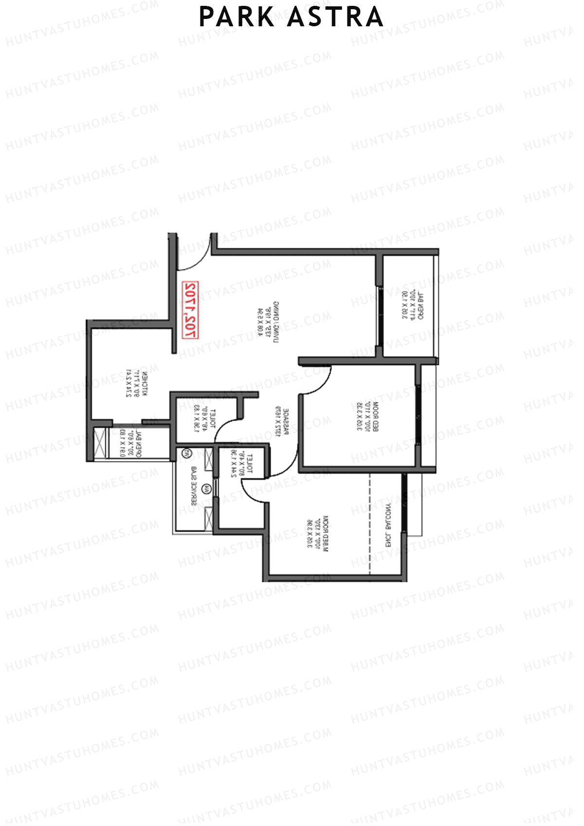 Park Astra Wing I Unit 2 Floor Plan
