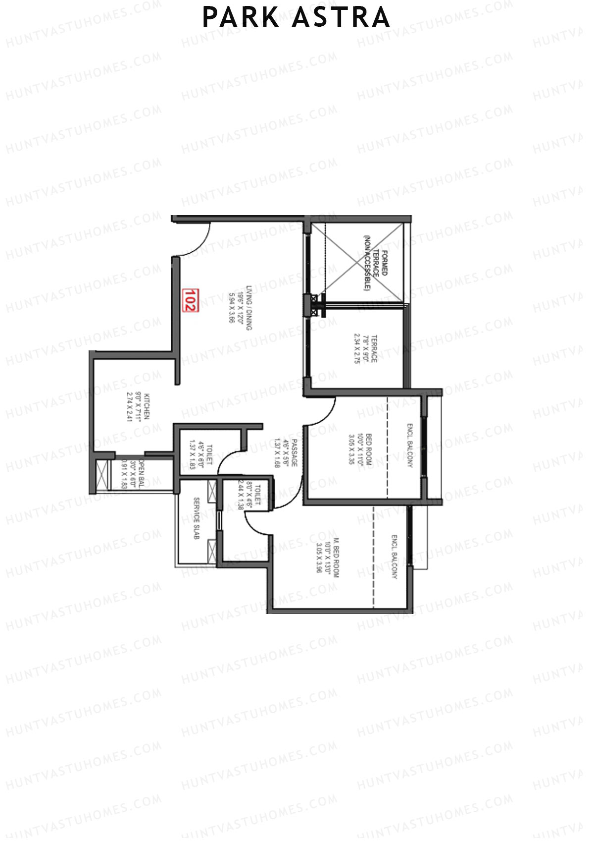 Park Astra Wing I Unit 2 Floor Plan