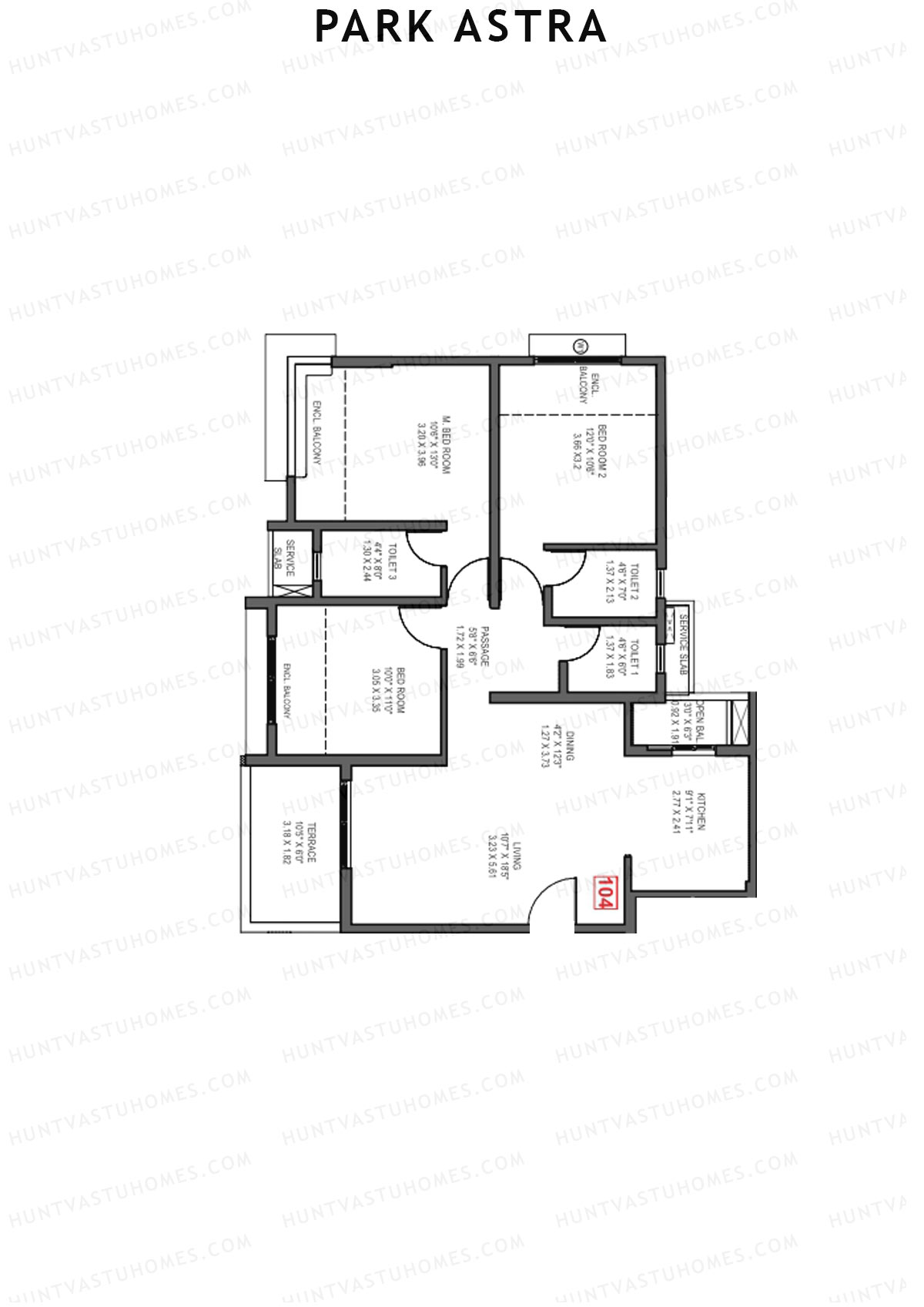 Park Astra Wing I Unit 4 Floor Plan