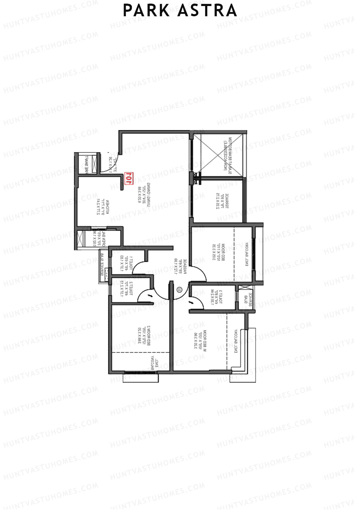 Park Astra Wing J Unit 1 Floor Plan