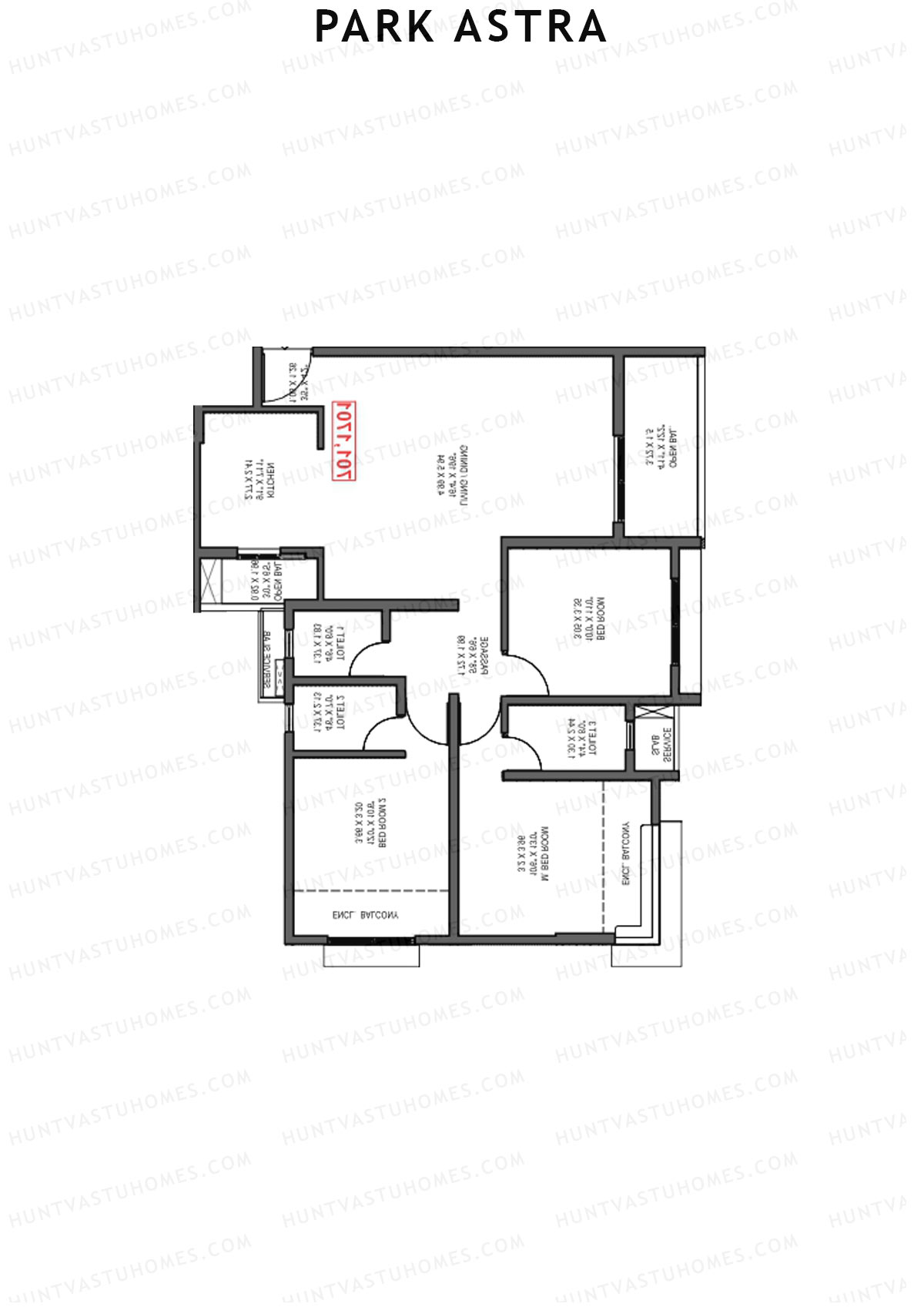 Park Astra Wing J Unit 1 Floor Plan