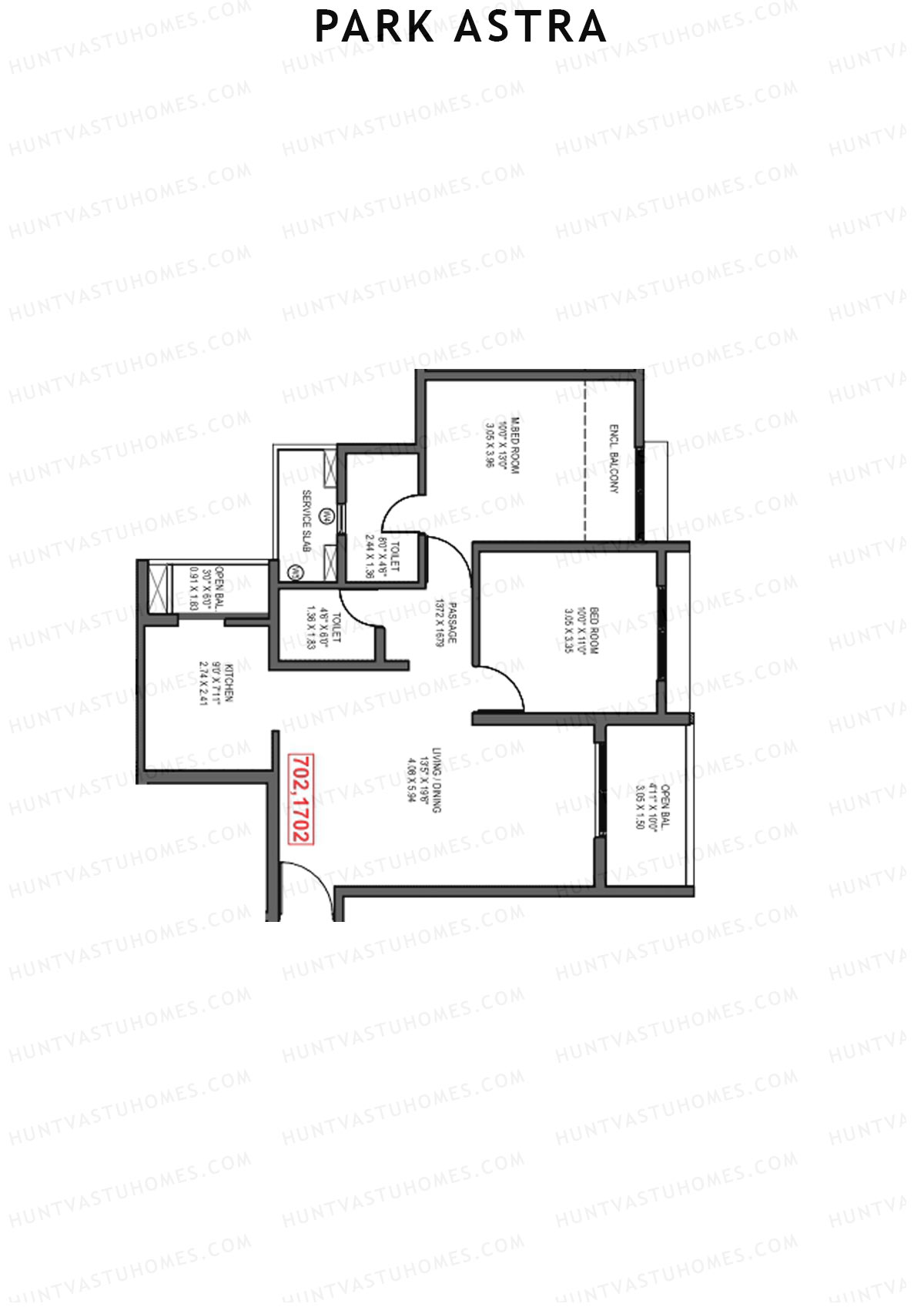 Park Astra Wing J Unit 2 Floor Plan