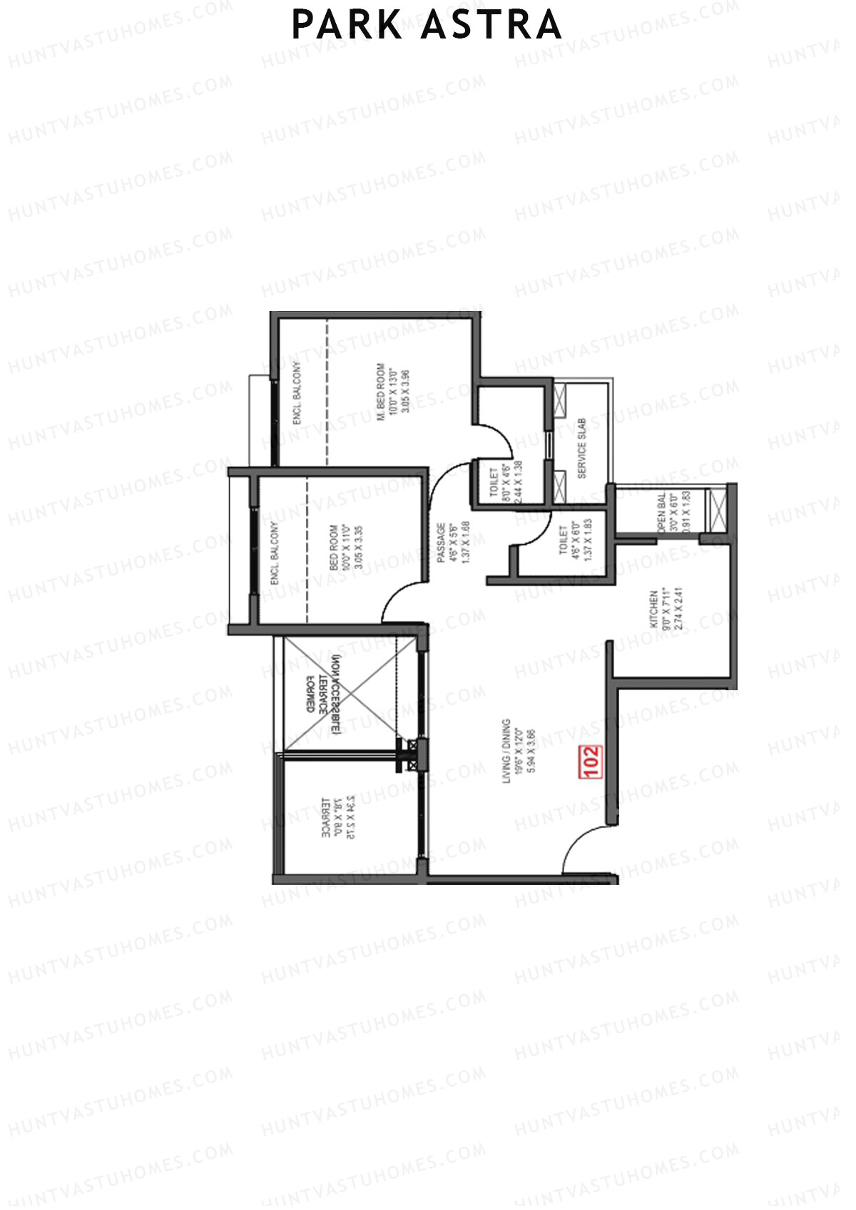 Park Astra Wing J Unit 3 Floor Plan