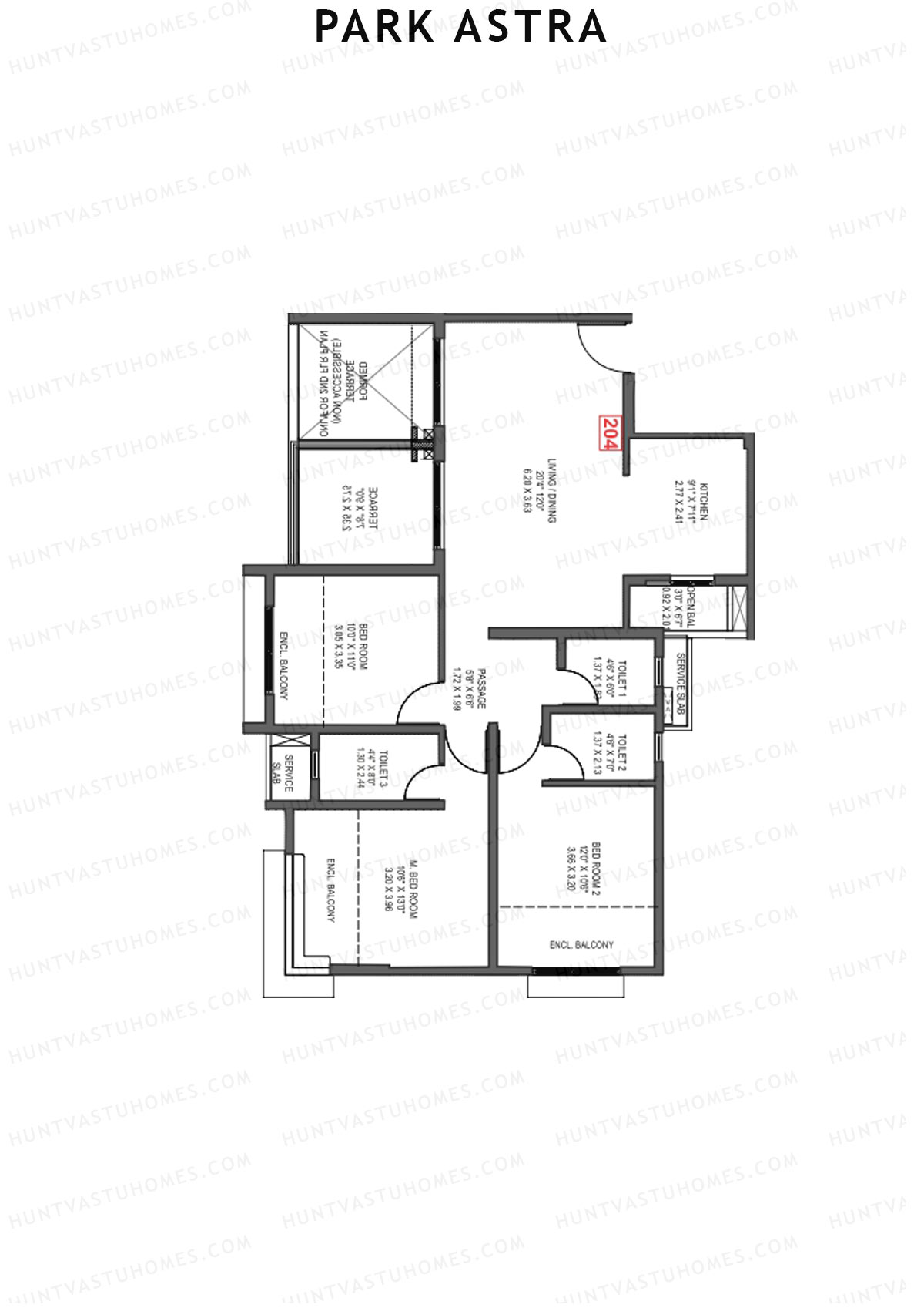 Park Astra Wing J Unit 4 Floor Plan