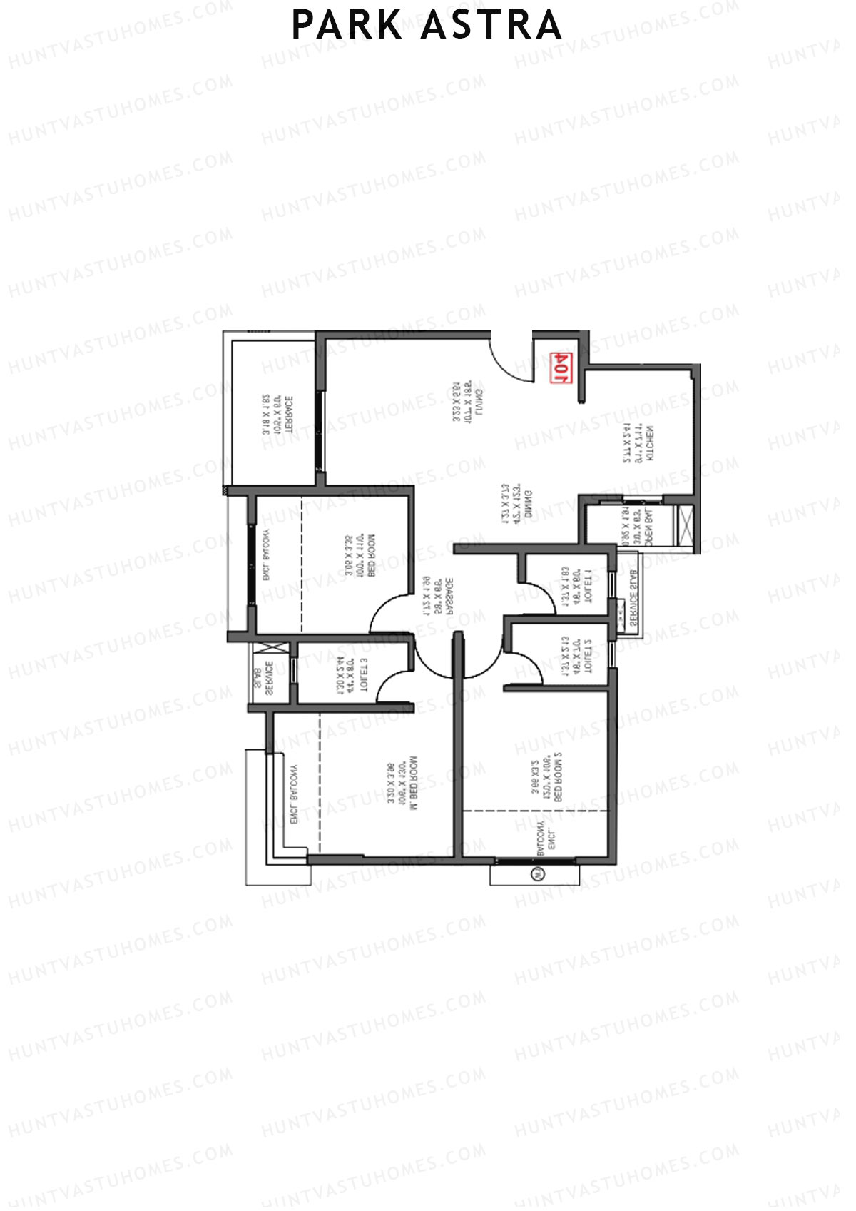 Park Astra Wing J Unit 4 Floor Plan