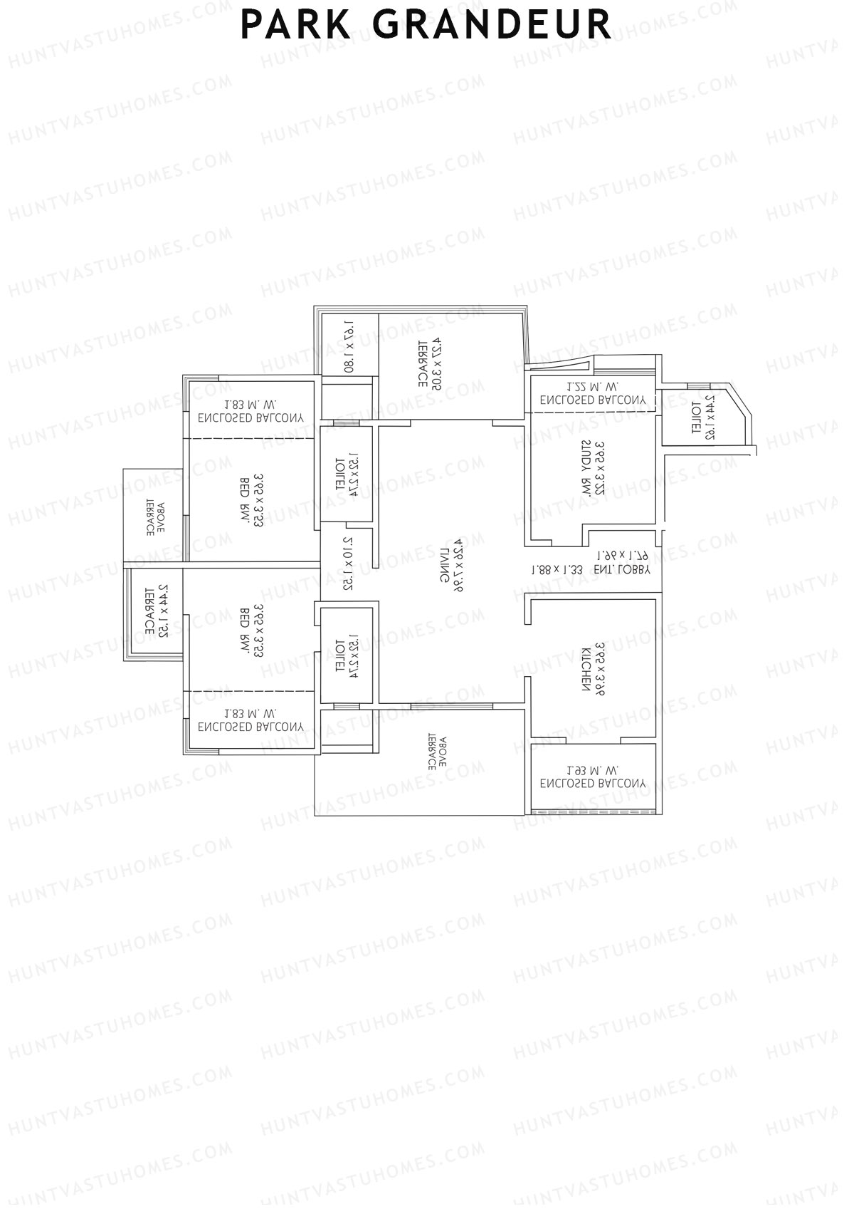 Park Grandeur Wing B Unit 3 Floor Plan