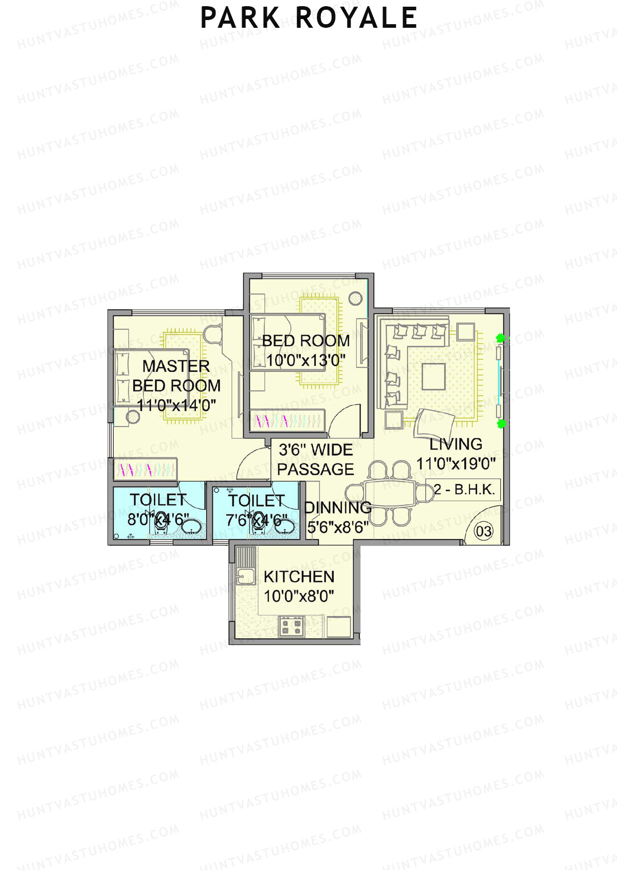 Park Royale Tower A Unit 3 Floor Plan