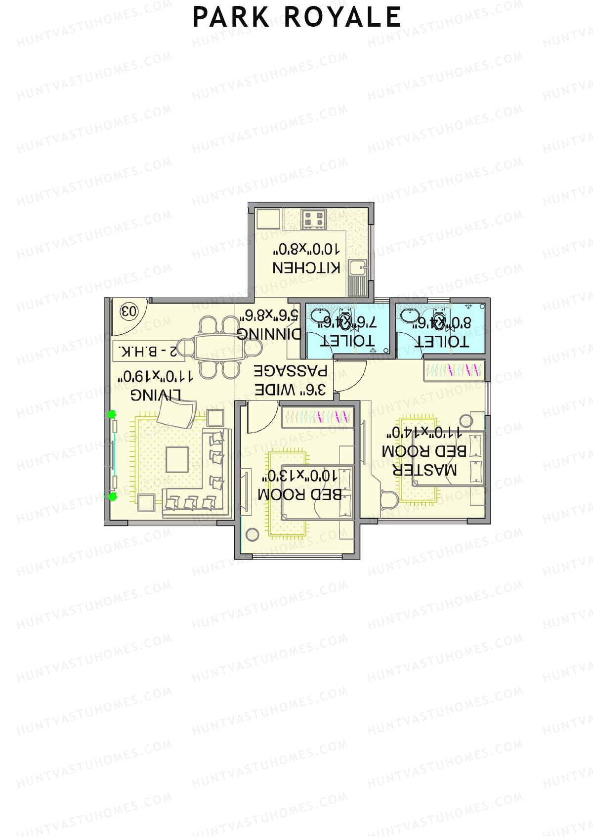 Park Royale Tower B Unit 2 Floor Plan