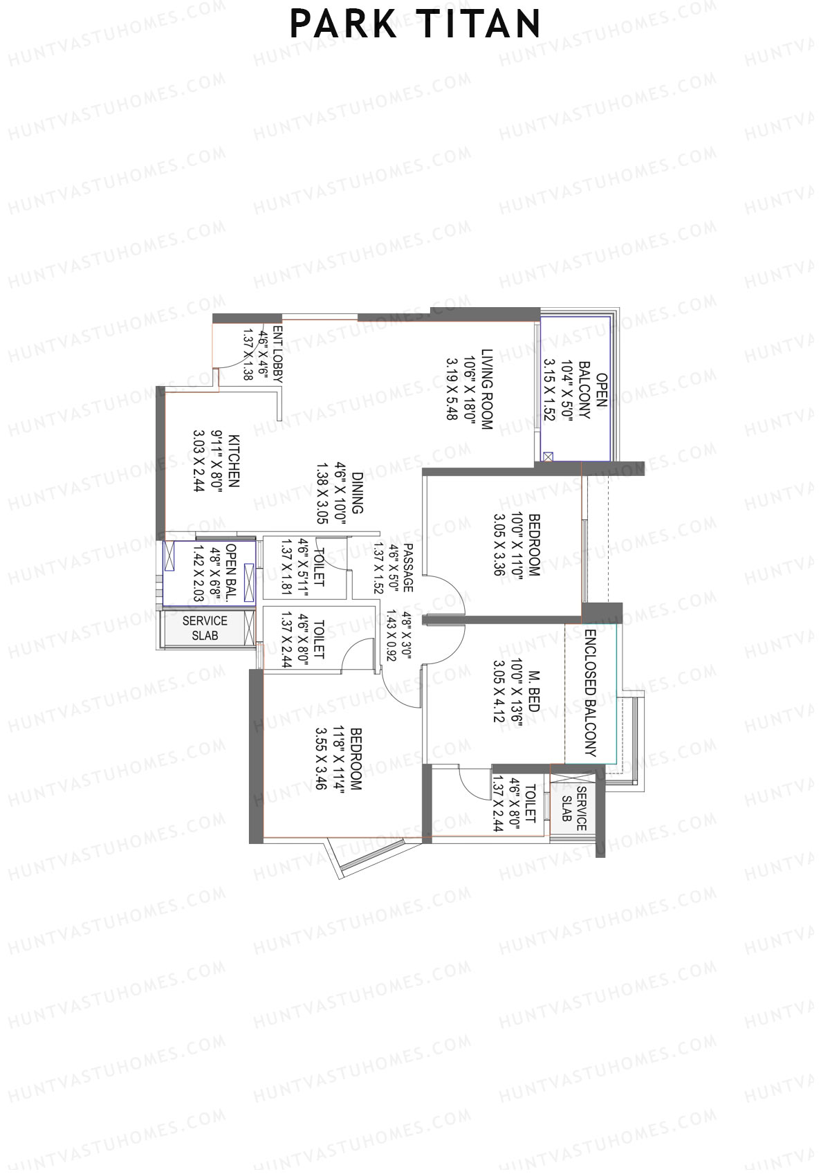 Park Titan Tower 1 Unit 1 Floor Plan
