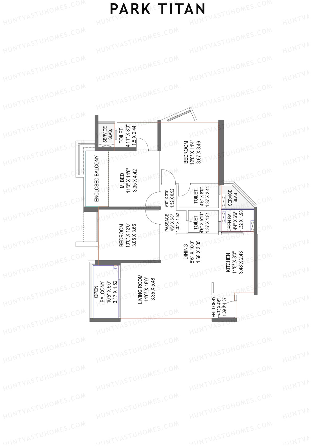 Park Titan Tower 1 Unit 4 Floor Plan