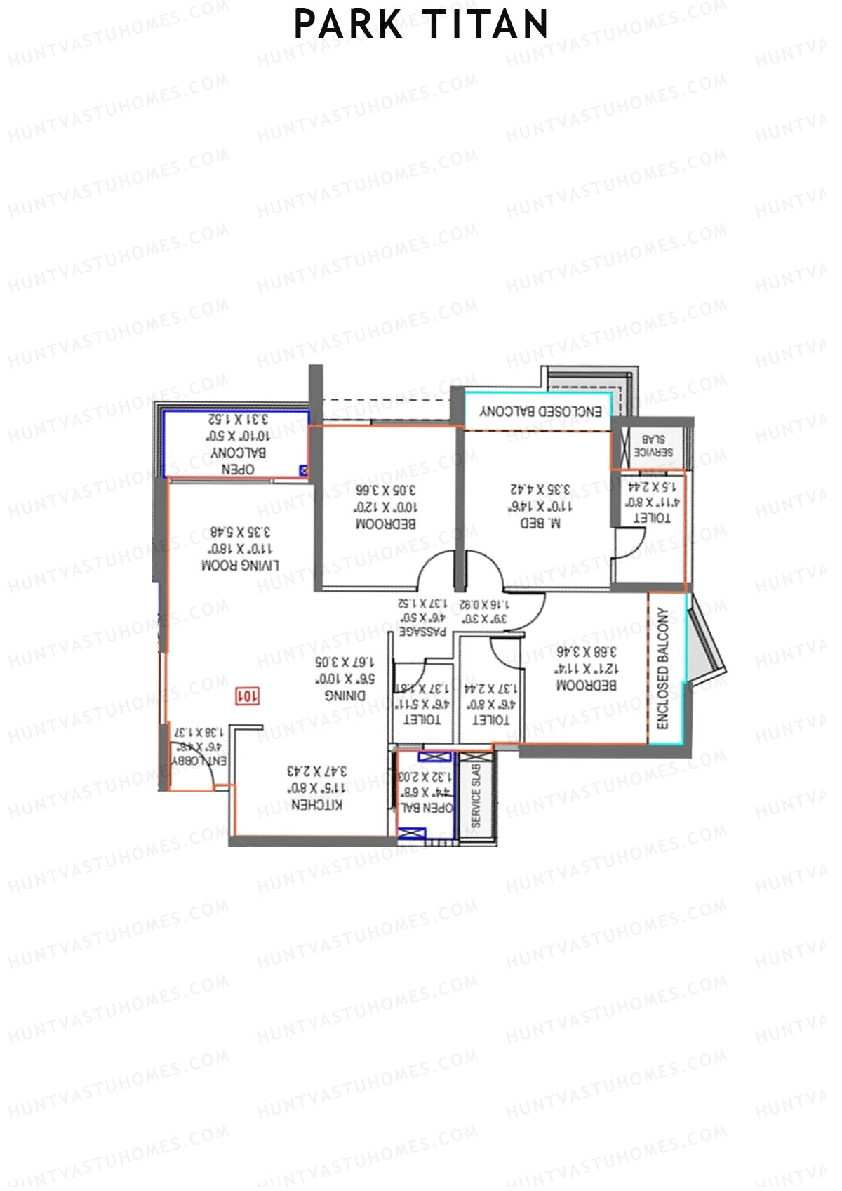 Park Titan Tower 6 Unit 1 Floor Plan
