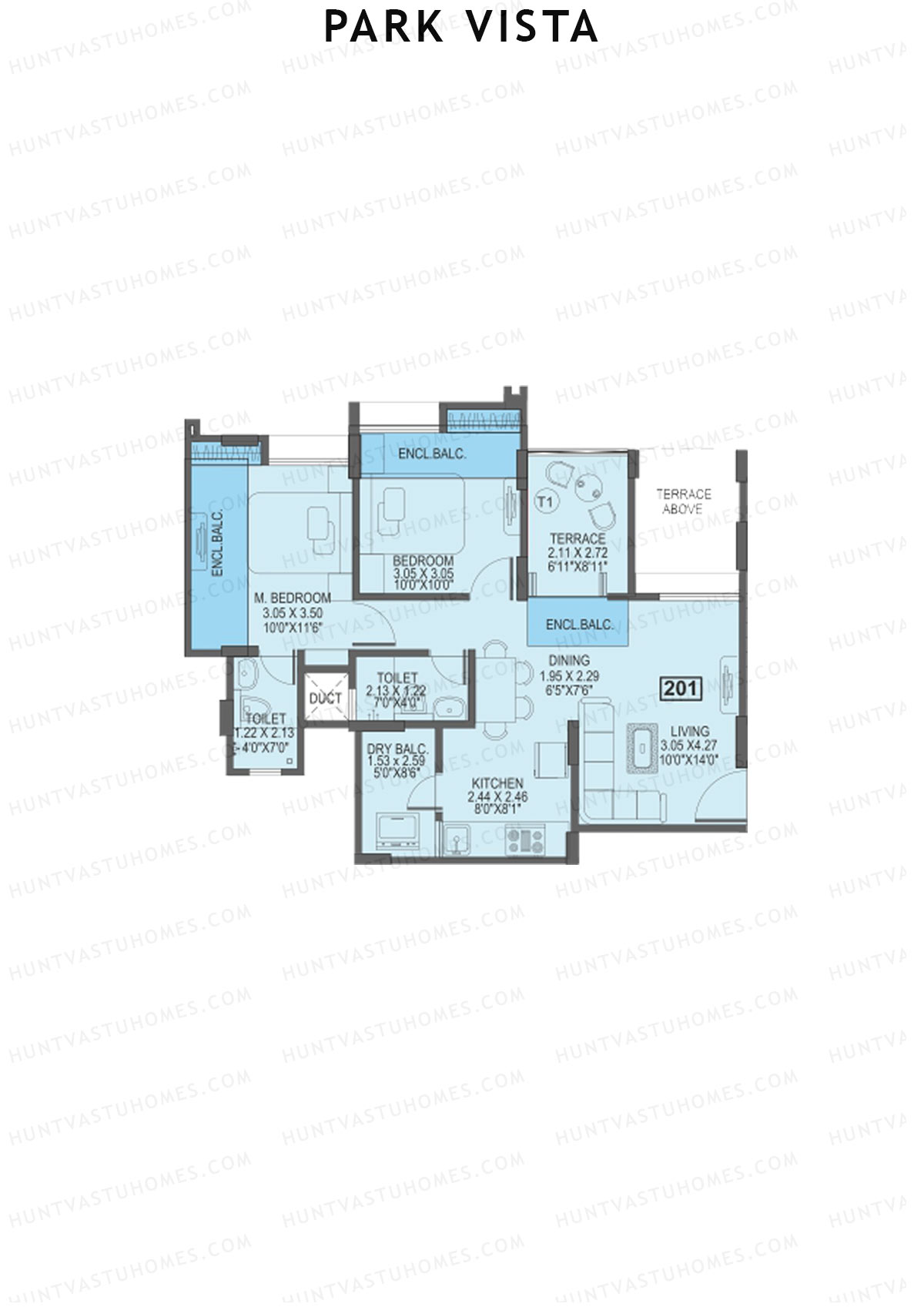 Park Vista Tower A1 Unit 1 Floor Plan