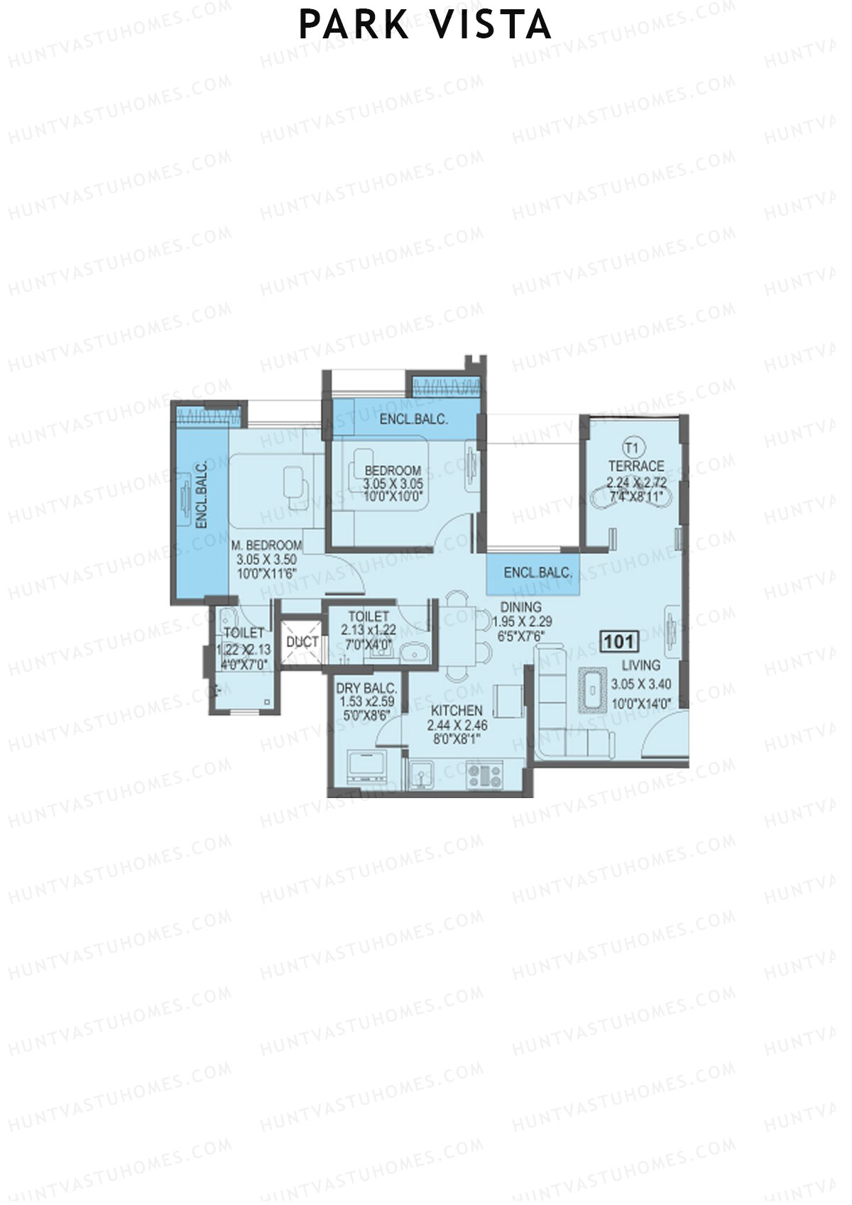 Park Vista Tower A1 Unit 1 Floor Plan