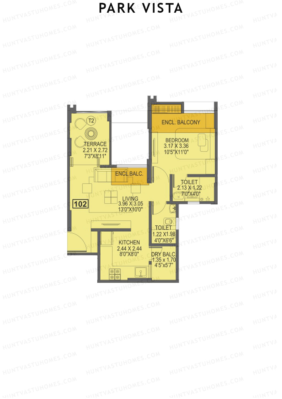 Park Vista Tower A1 Unit 2 Floor Plan