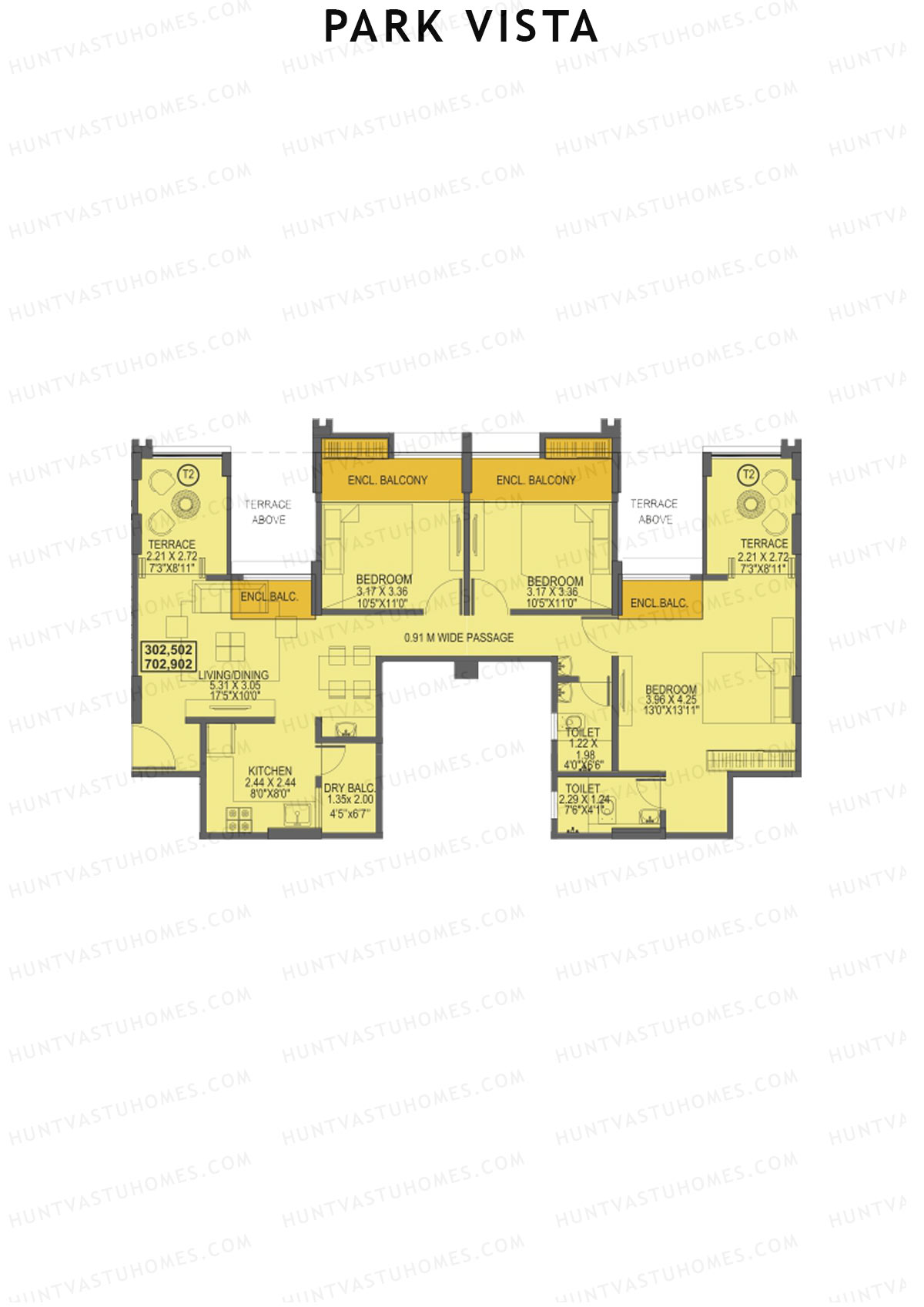 Park Vista Tower A1 Unit 2 Floor Plan